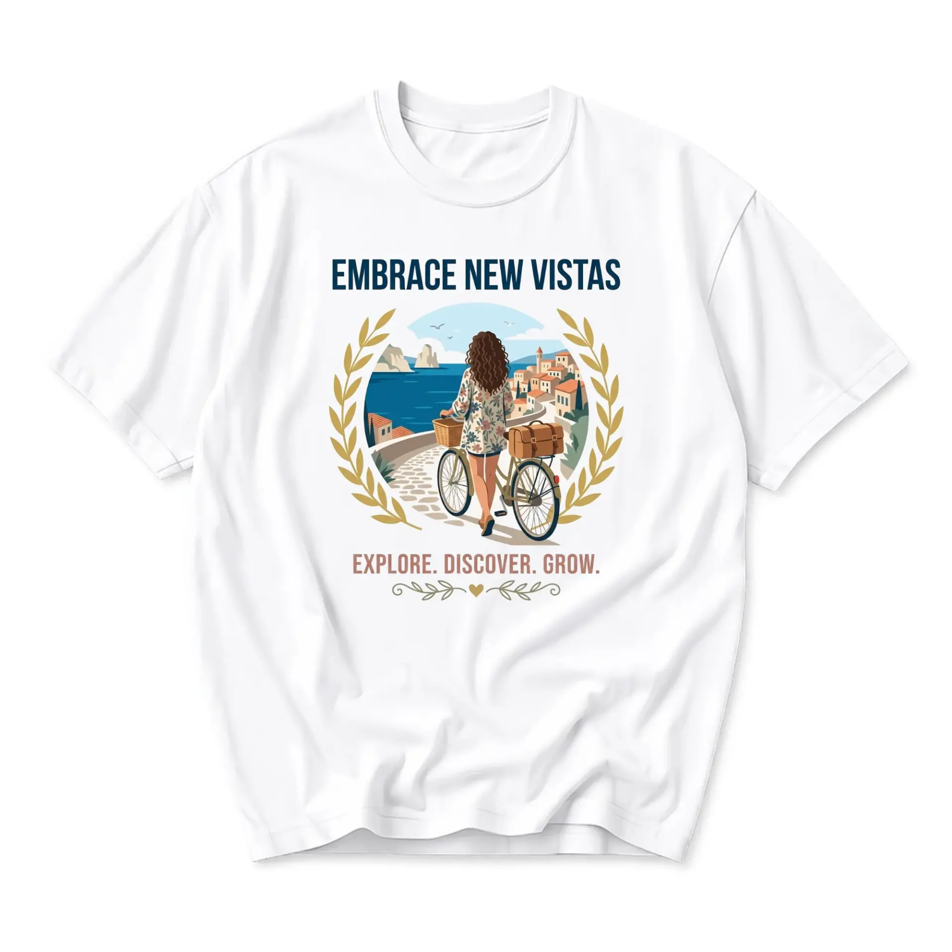 T-shirt Embrace New Vistas Graphic Tee Travel Adventure Apparel Unisex Short Sleeve Casual Everyday Cotton Crew Neck