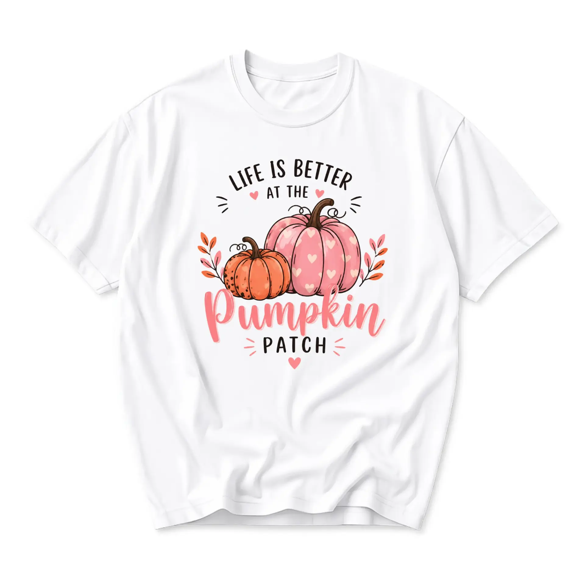 Graphic Tee Life Is Better at the Pumpkin Patch Shirt Seasonal Fall Autumn Harvest Casual Unisex Crew Neck Top