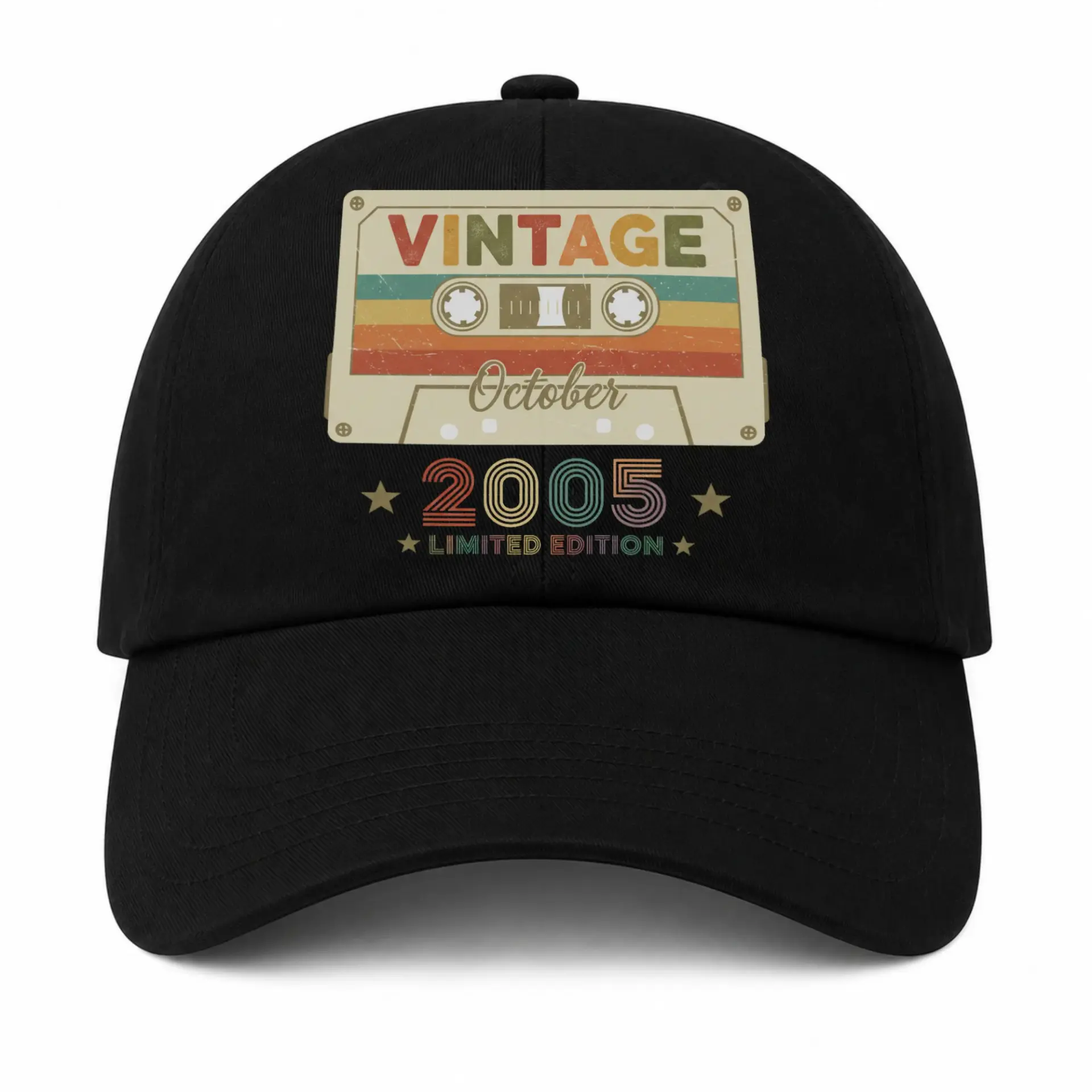 Baseball Cap Vintage Retro Cassette Tape Design October 2005 Graphic Hat