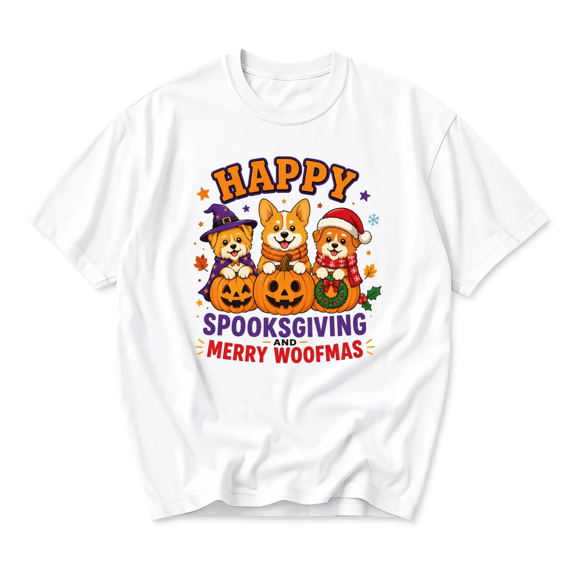 Funny Shirt Holiday Graphic Tee Seasonal Dog Lover Print Unisex Casual Crew