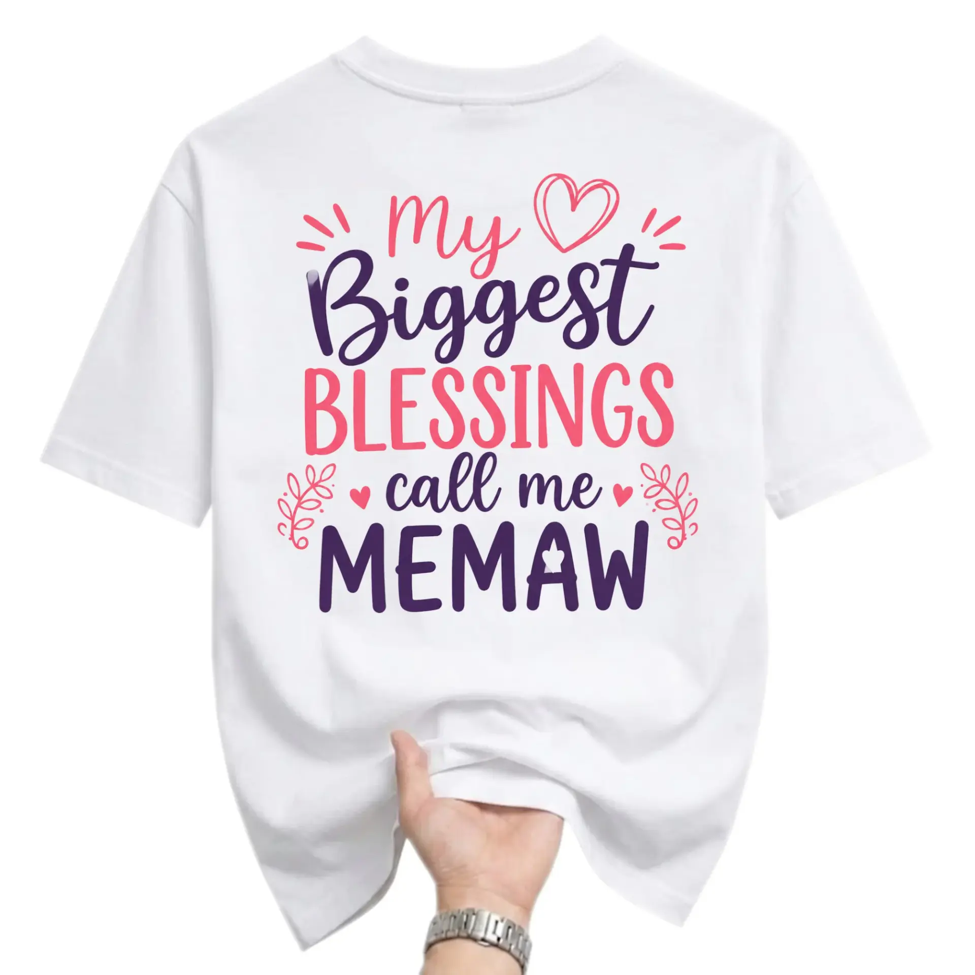 Graphic Tee My Biggest Blessings Call Me Memaw Unisex Cotton Crew Neck
