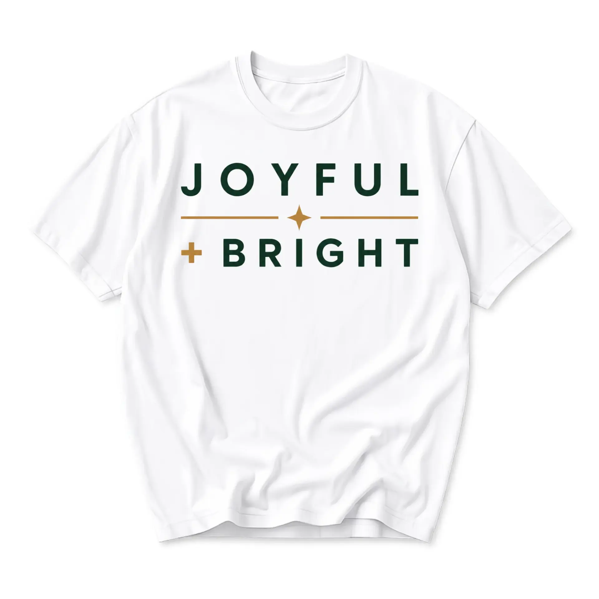 T-shirt Joyful and Bright Graphic Tee Casual Unisex Crew Neck Top Soft