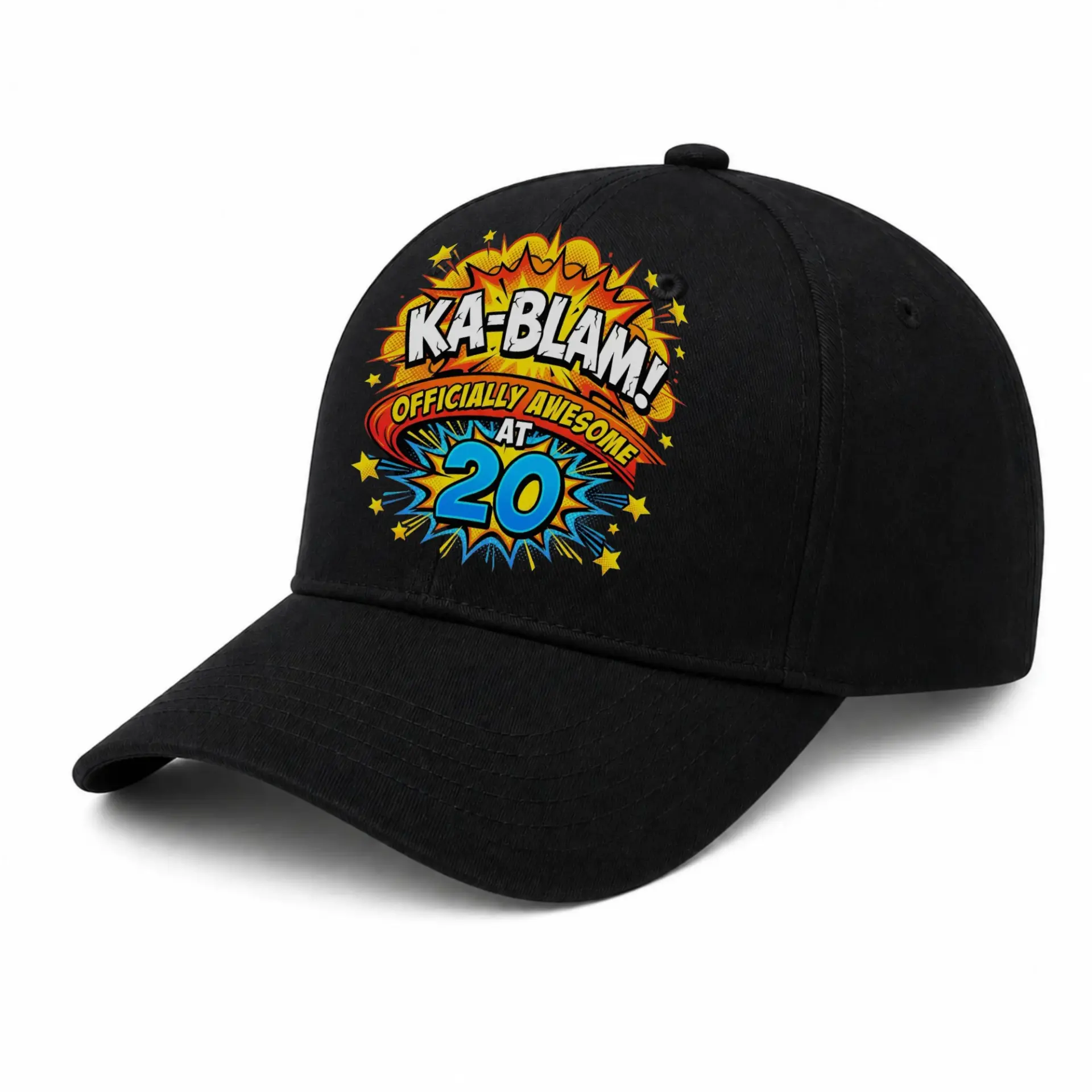 Baseball Cap Comic Book Style Ka-Blam Graphic Printed Low Profile Hat