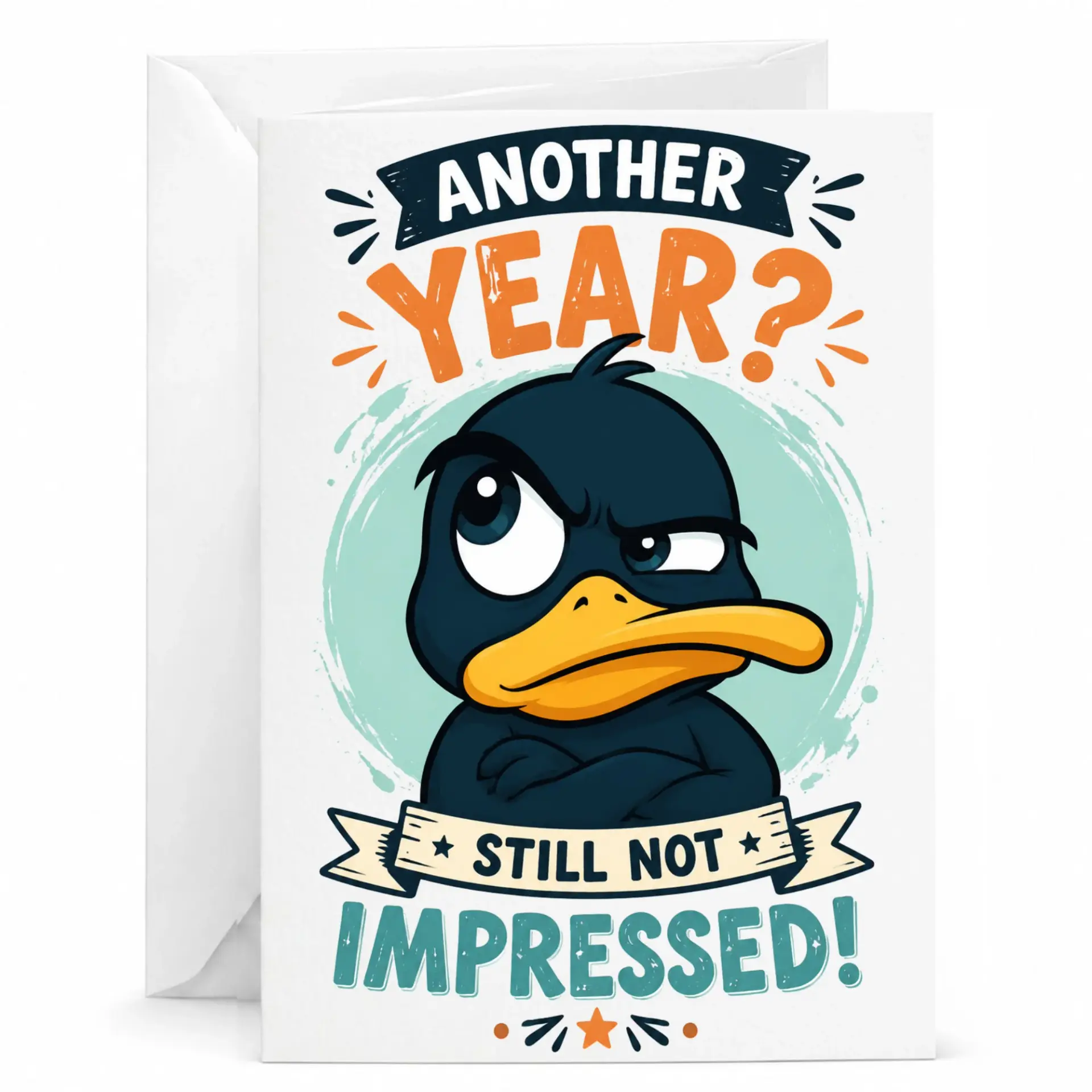 Funny Birthday Card Another Year Still Not Impressed Greeting for Anniversaries and Humorous Occasions