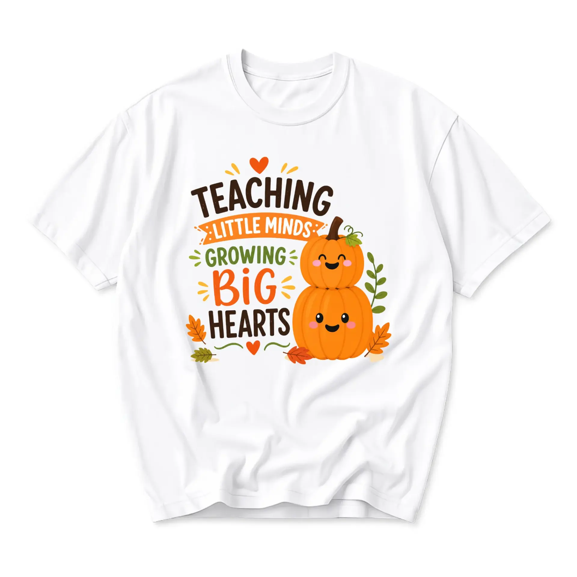 Graphic Tee Unisex Crew Neck Short Sleeve Shirt Fall Season Seasonal Apparel Autumn Pumpkin Design Casual Comfortable