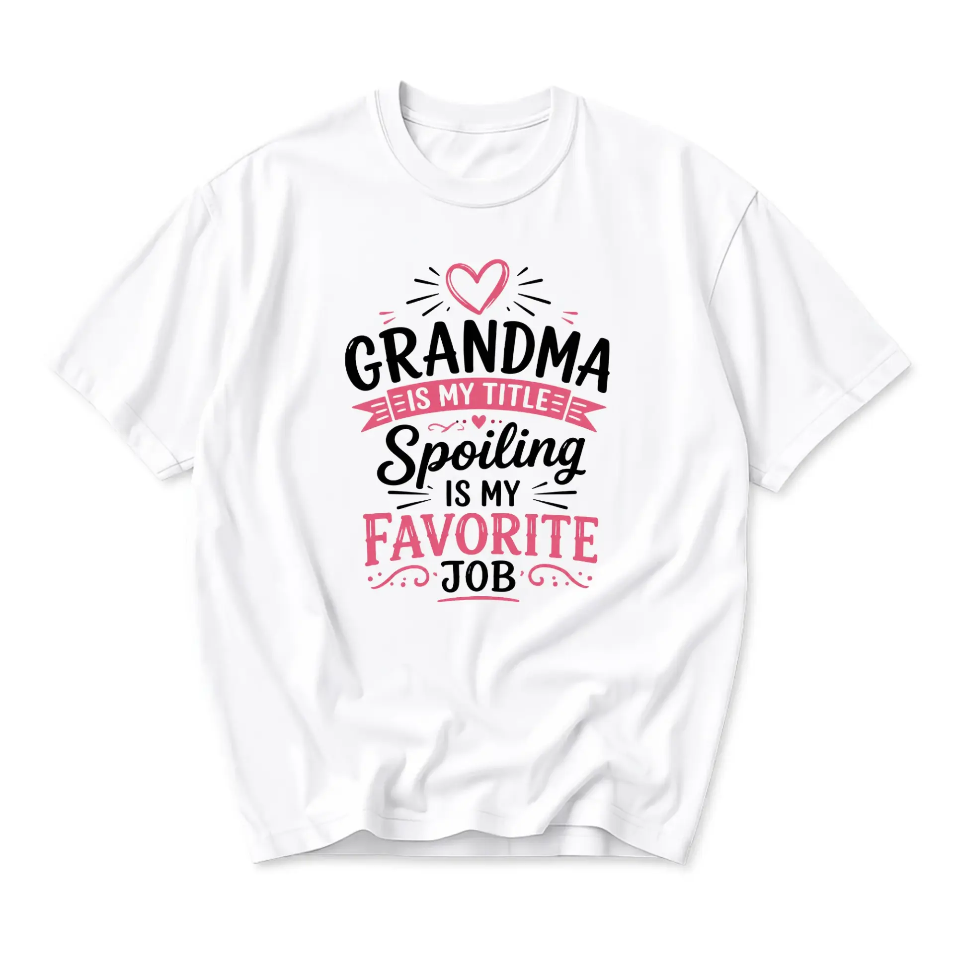 Funny Shirt Grandma Is My Spoiling Is My Favorite Job Graphic Tee Unisex Casual Cotton Crew Neck Top for Adults