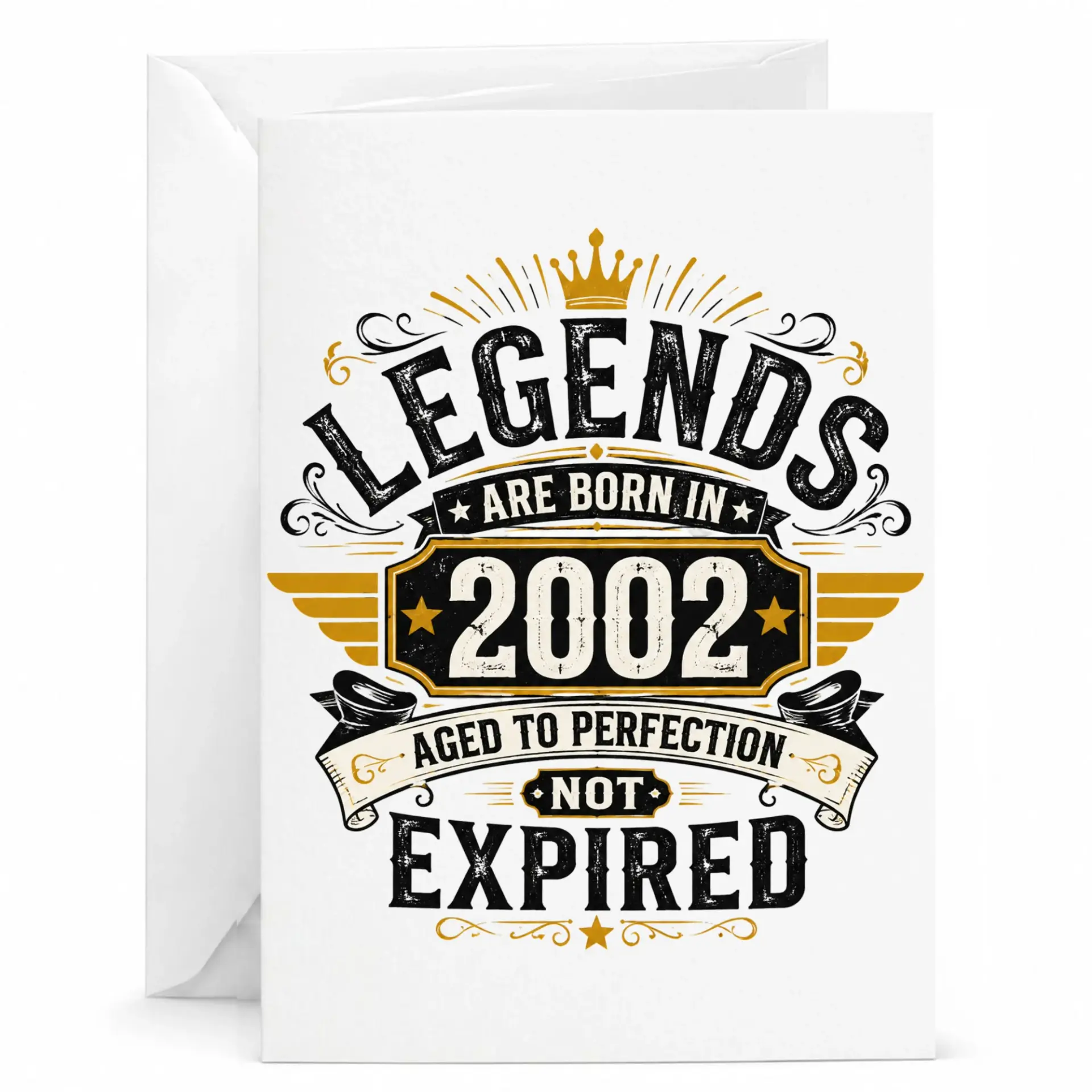 Birthday Card Legends Are Born in 2002 Aged to Perfection Funny Milestone Greeting Card with Matching White Envelope
