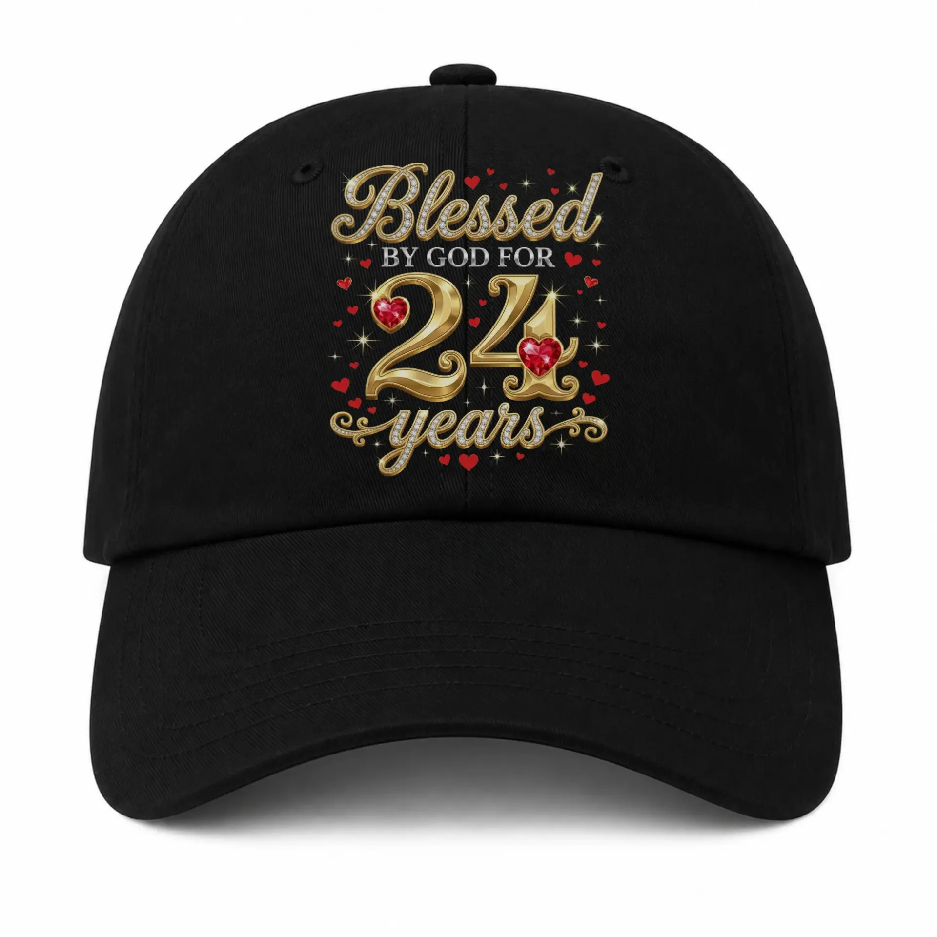 Vinyl Sticker Pack Blessed by God for 24 Years Graphic Decals for Laptops Water Bottles and Daily Use Accessories
