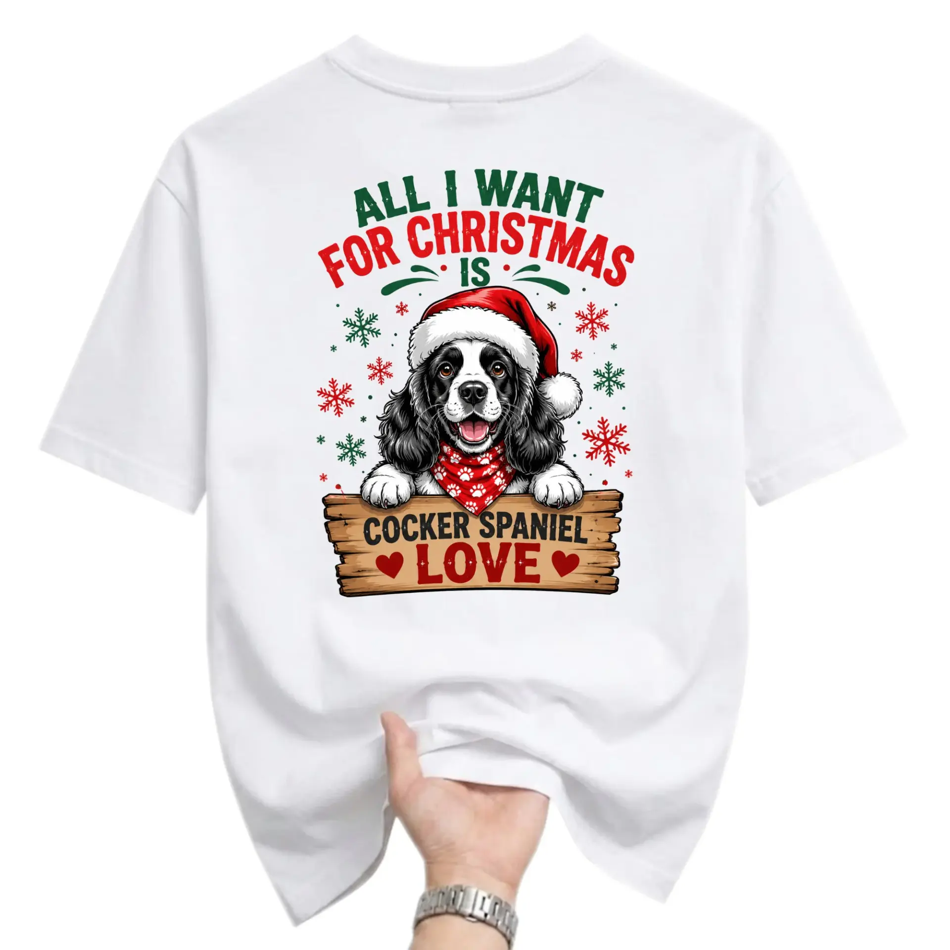 Graphic Tee Cocker Spaniel Christmas Shirt Unisex Holiday Dog Lover Apparel