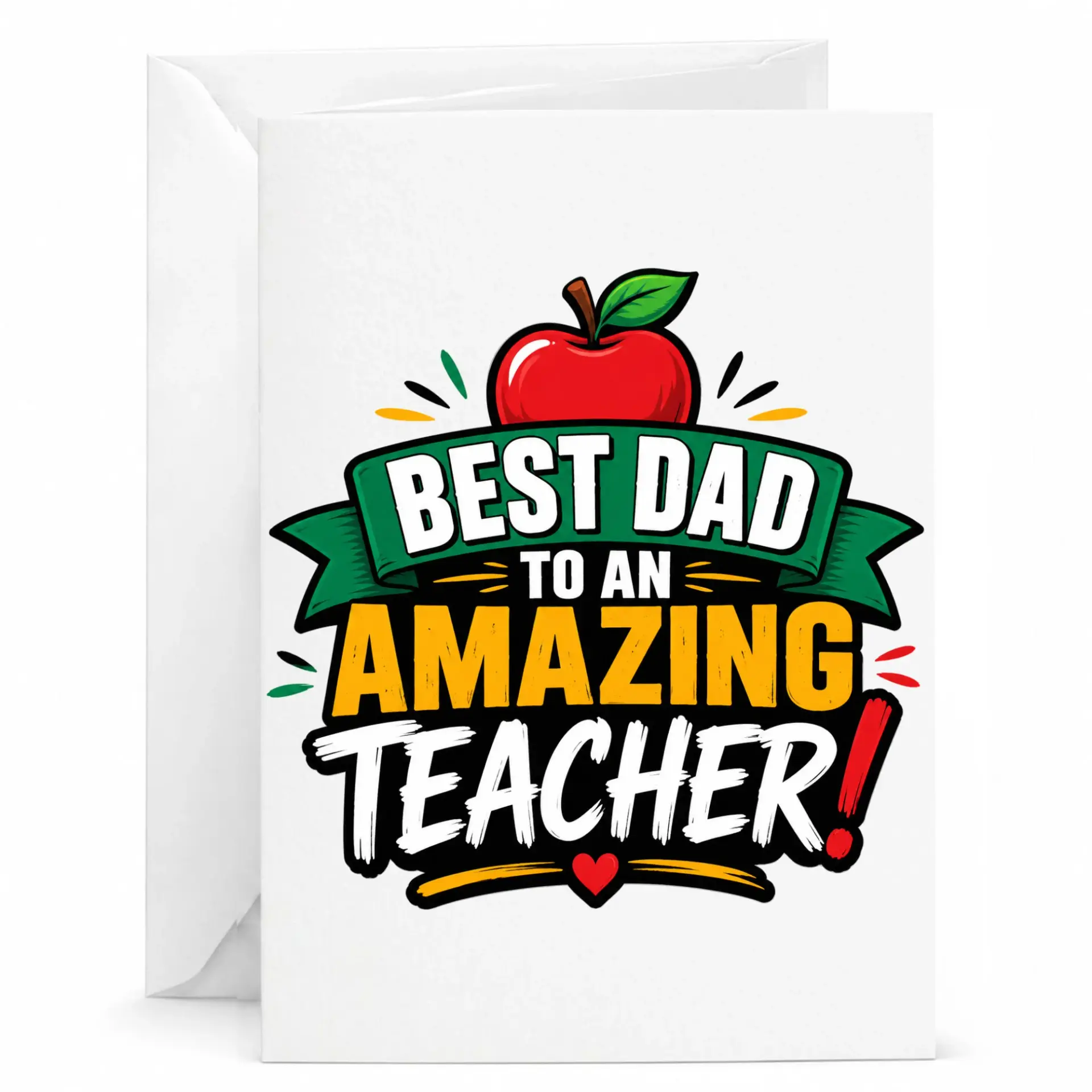 Personalized Greeting Card Best Dad to an Teacher Design Stationery