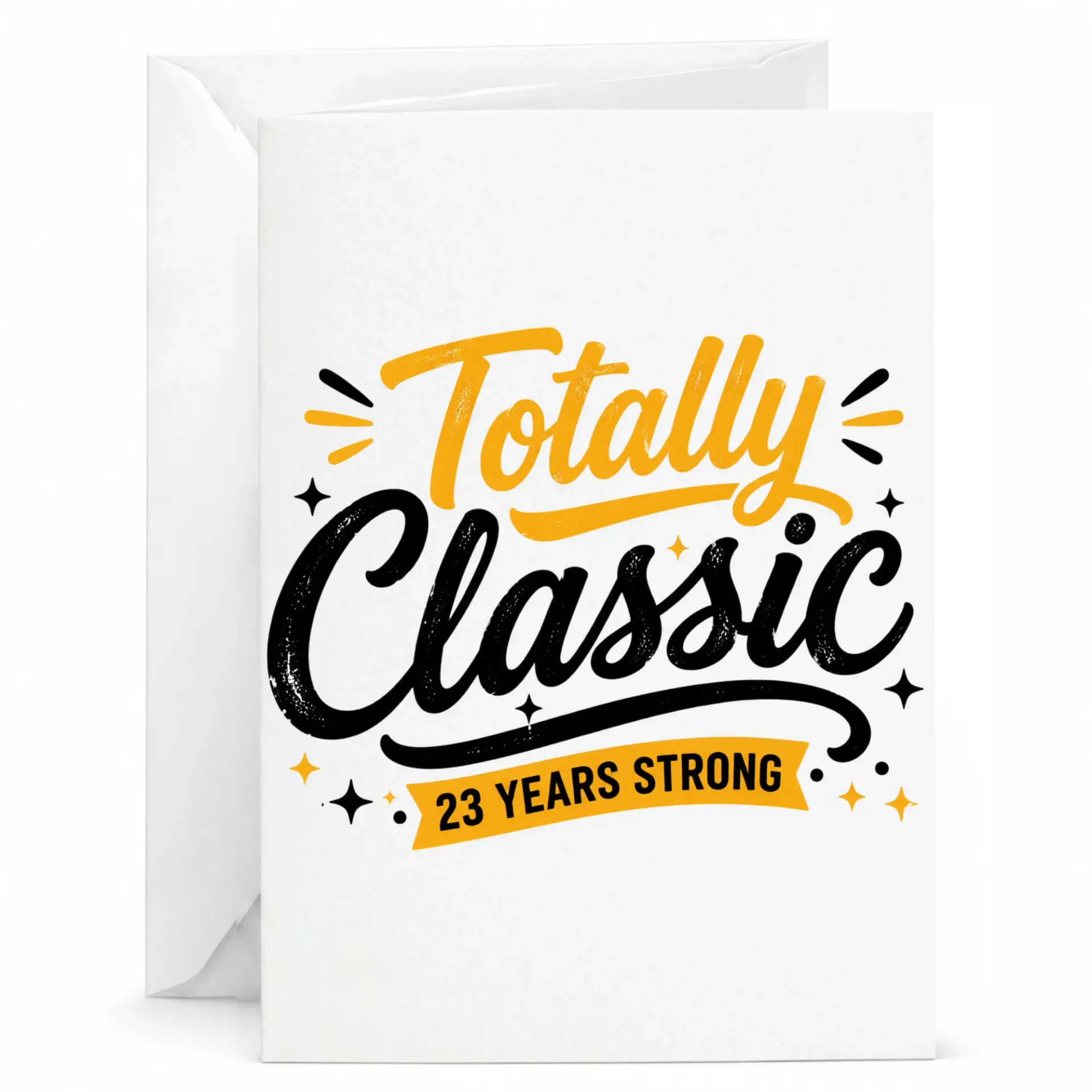 Birthday Card Totally Classic 23 Years Strong Greeting Card for 23rd Birthday Anniversary Celebration with White Envelope