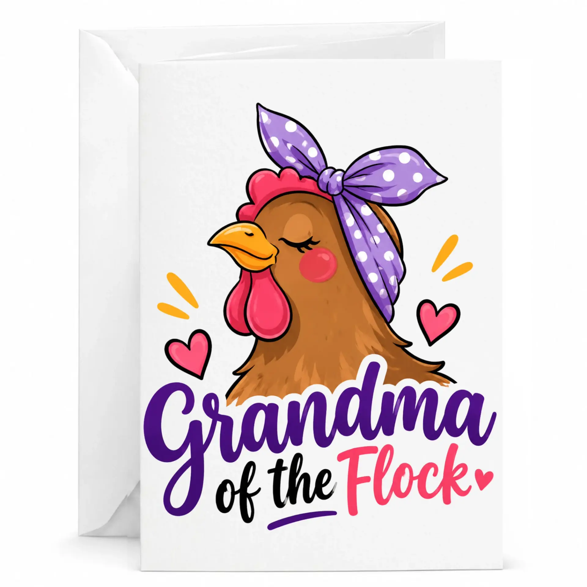 Greeting Card Grandma of Farm Animal Lover Funny Chicken Gift