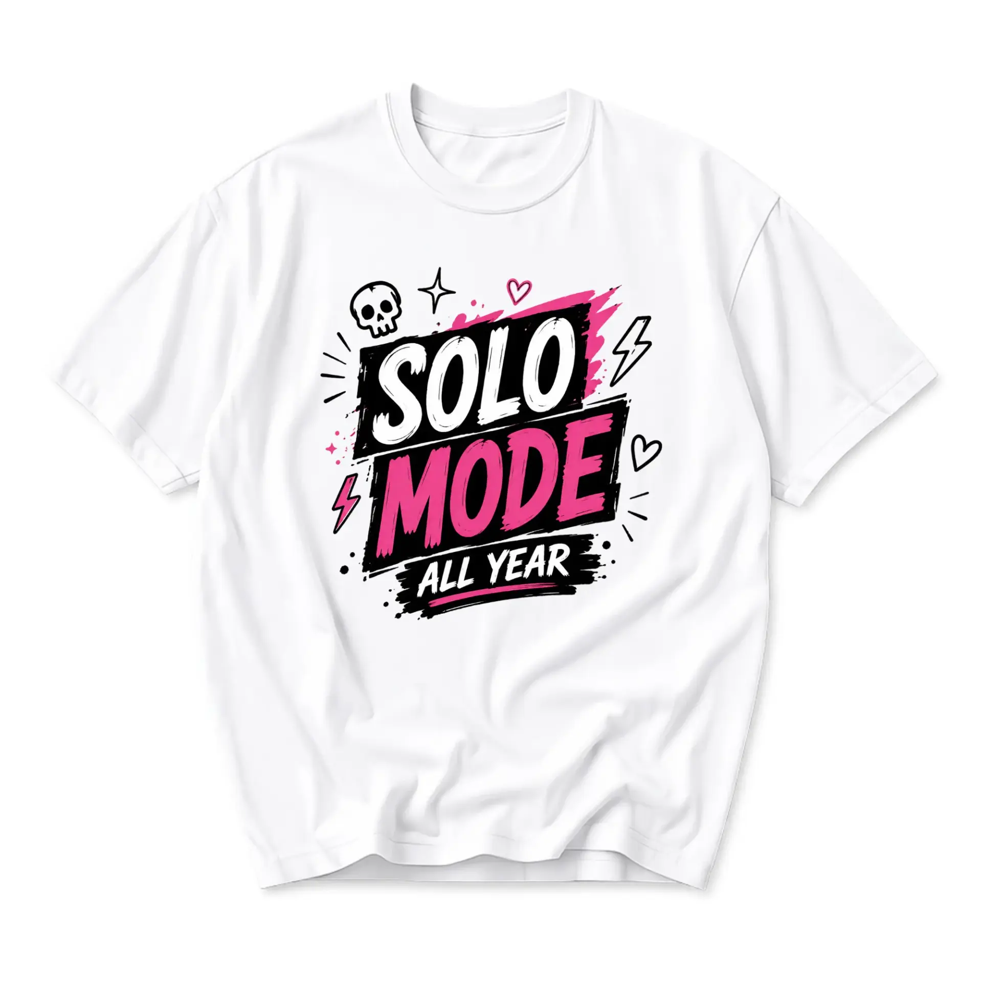Graphic Tee Solo Mode All Year Unisex Cotton Crew Neck Short Sleeve Shirt for Casual Everyday Fashion Wear Apparel