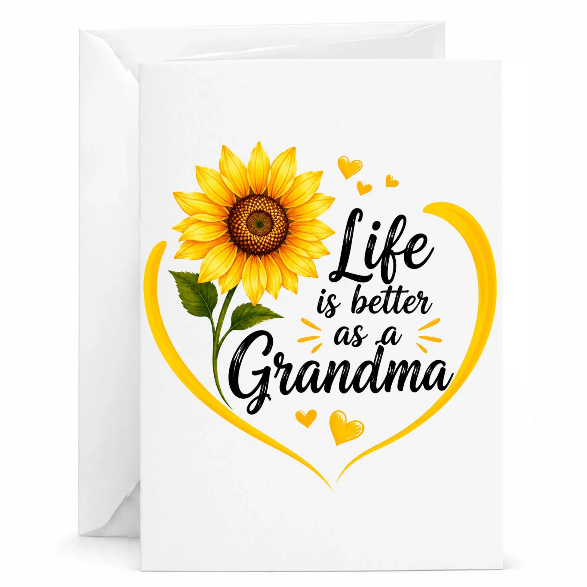Greeting Card Life Is Better as a Grandma Featuring Bright Sunflower Design Professional Stationery for Grandmothers