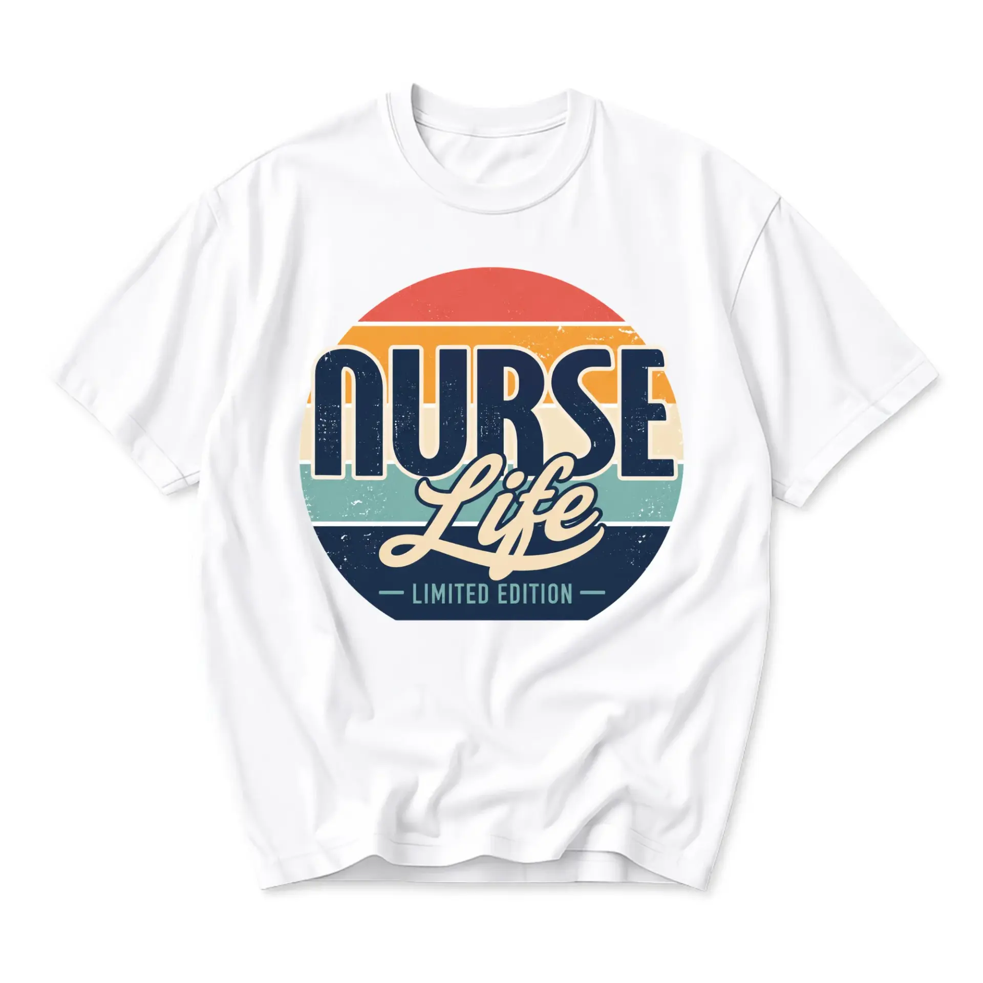 Graphic Tee Nurse Life Limited Edition Shirt Retro Sunset Design Casual Unisex Cotton Crew Neck Apparel for Everyday Wear