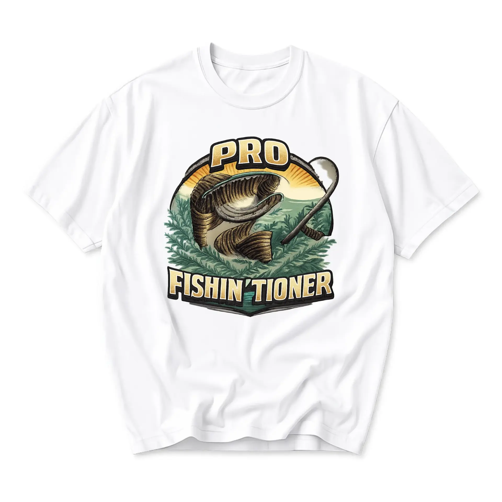 Graphic Tee Pro Fishin'tioner Unisex Crew Neck Casual Everyday Short Sleeve
