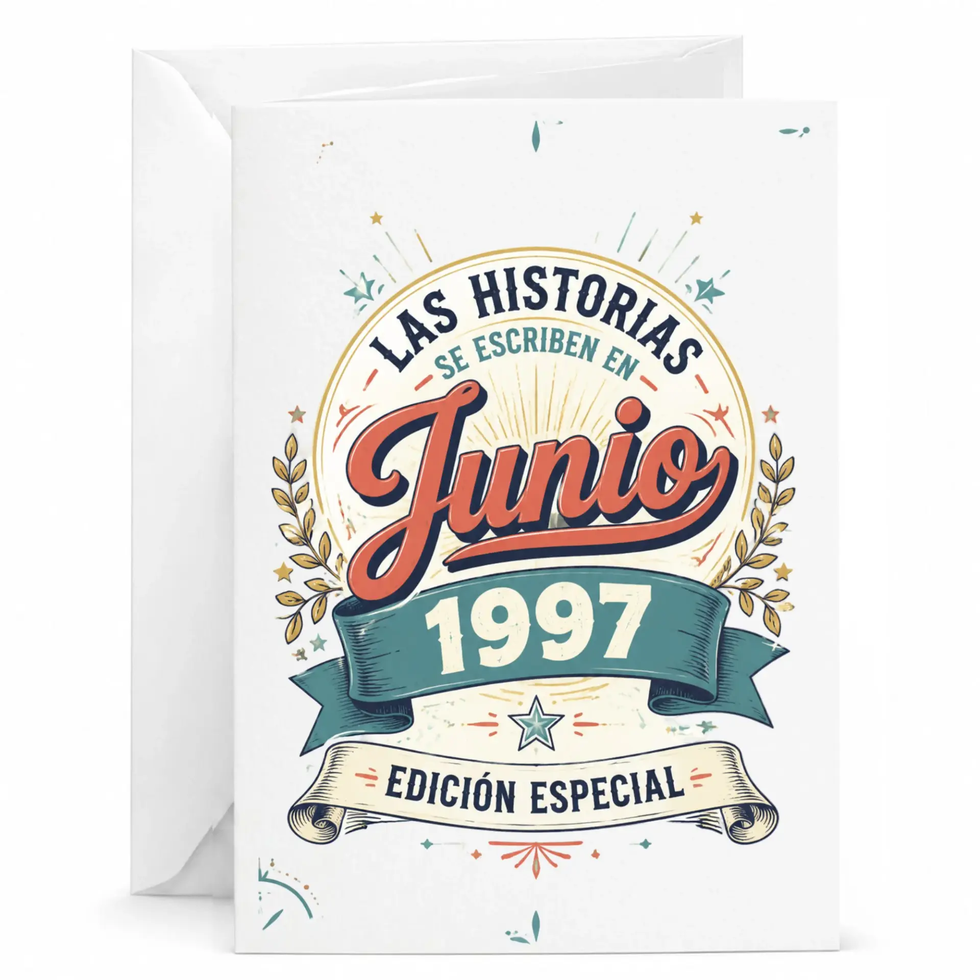 Birthday Greeting Card Las Historias Se Escriben En Junio 1997 Edicion Especial Vintage Style Note Card 5x7 Inches