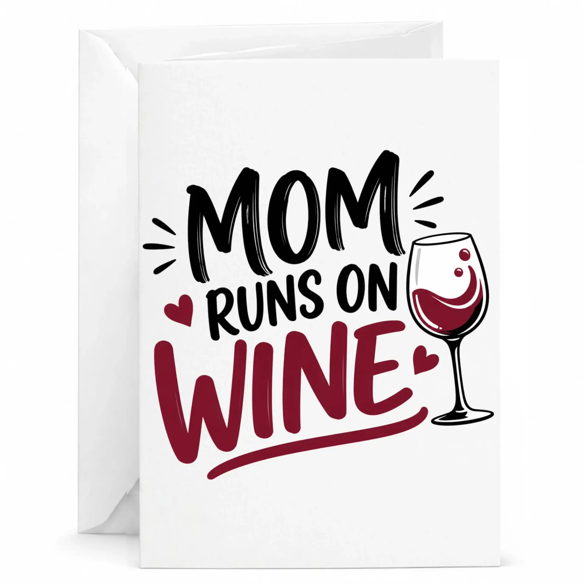 Birthday Card for Mom Funny Wine Themed Greeting Mother