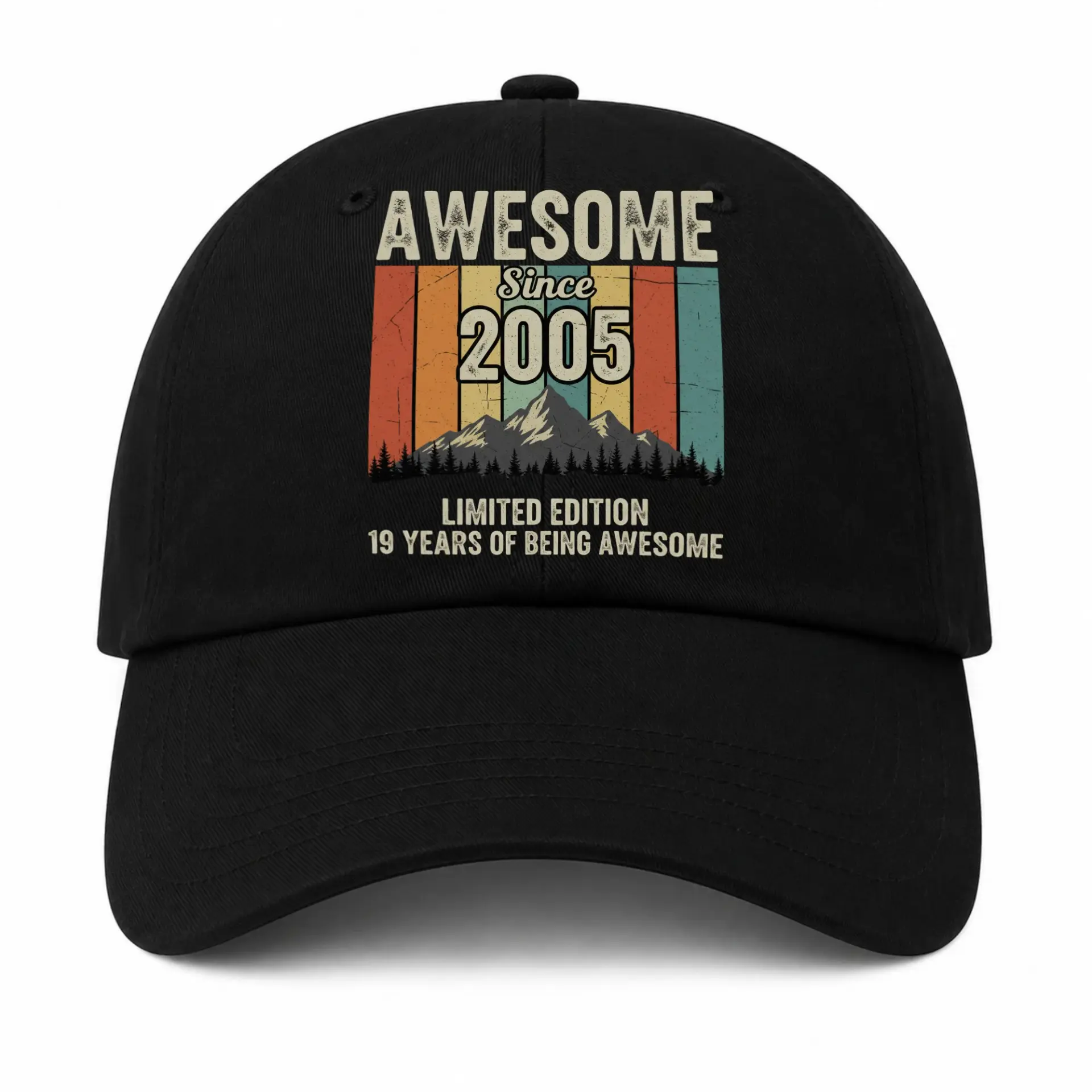 Baseball Cap Vintage Mountain Adventure Graphic Design Casual Hat