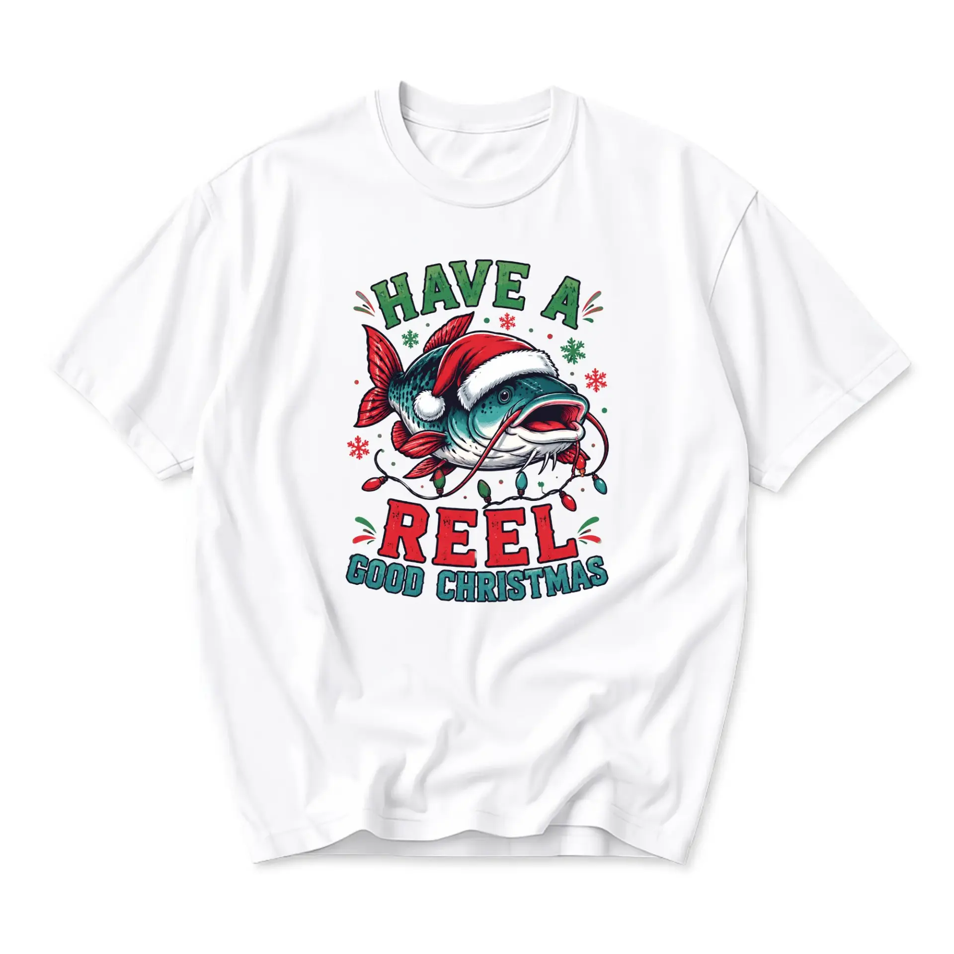 Funny Shirt Have a Reel Good Christmas Graphic Tee Unisex Holiday Fishing
