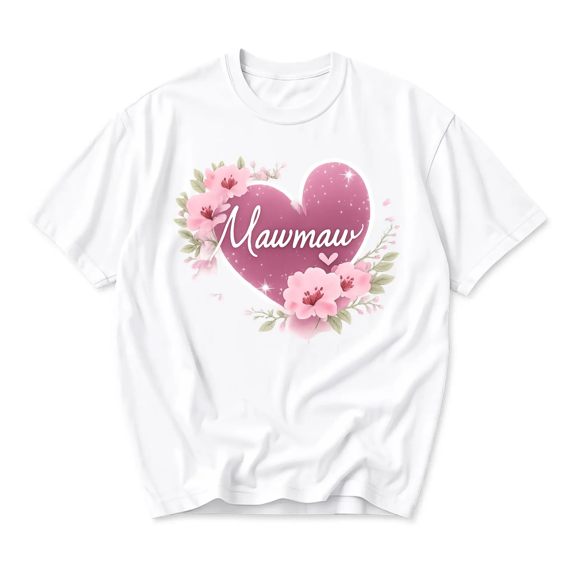 Graphic Tee Mawmaw Heart Floral Unisex Crew Neck T-Shirt Soft Cotton Casual
