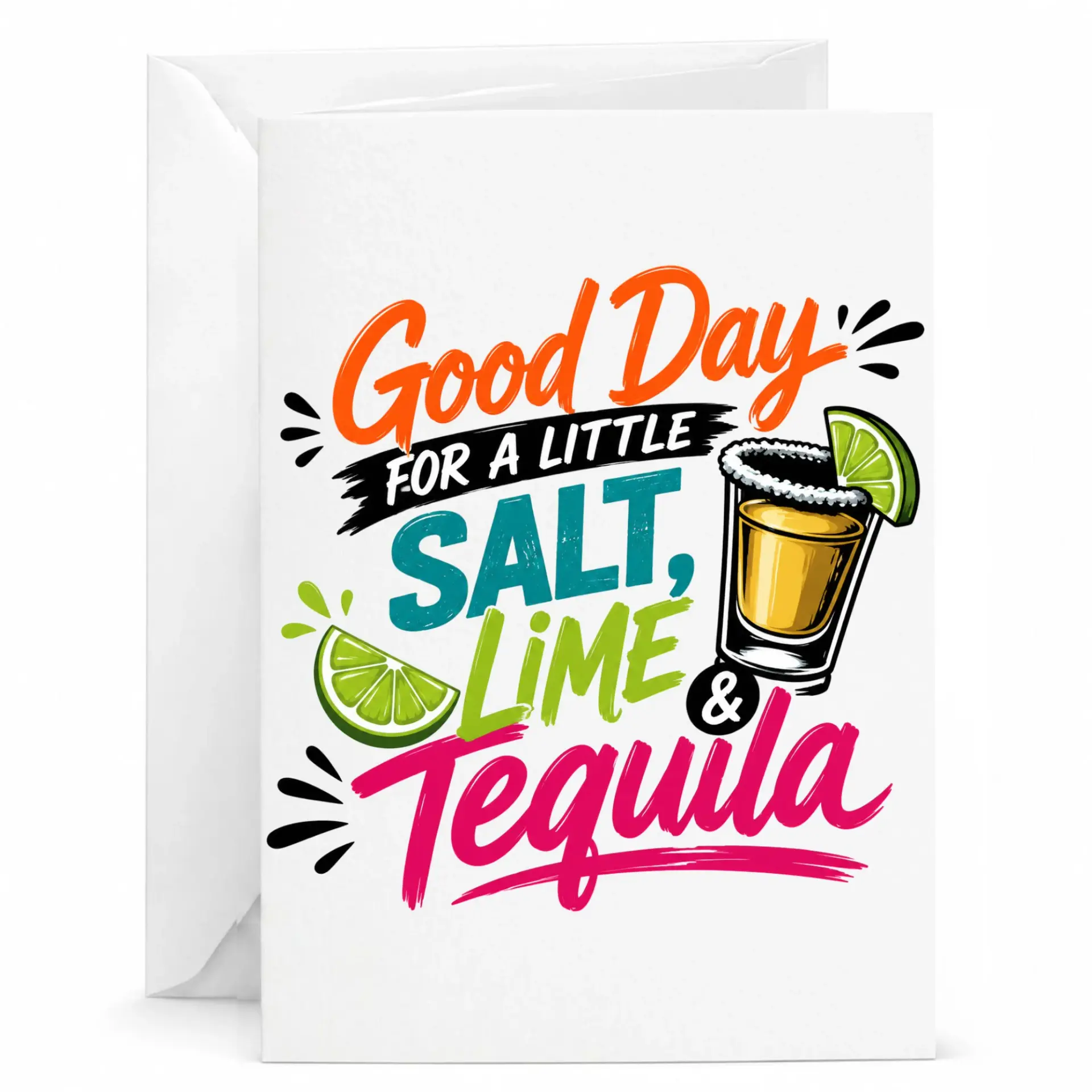 Funny Greeting Card for a Little Salt Lime and Tequila Lover Party Enthusiast Note for Any Celebration