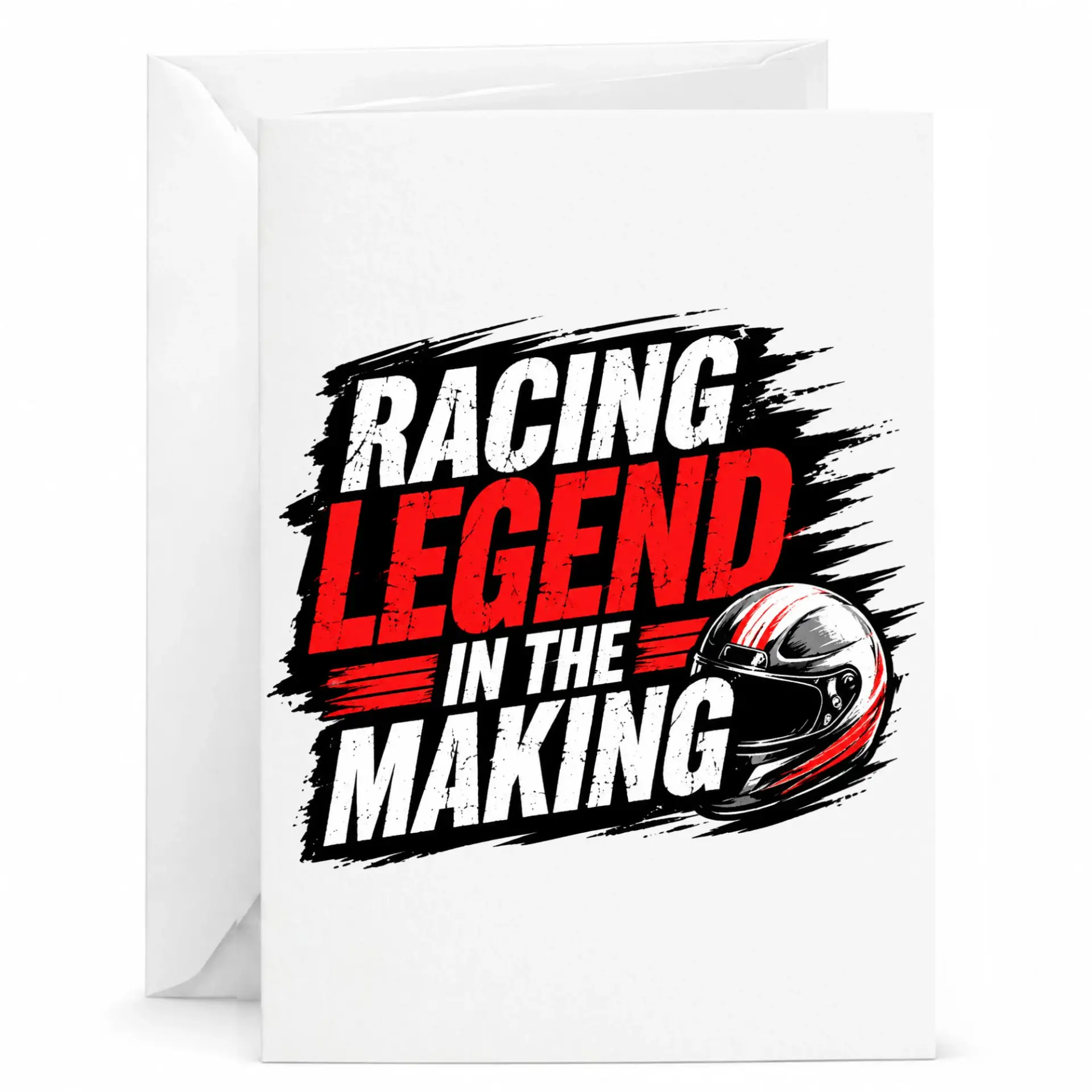 Greeting Card Racing Legend in the Making with Helmet Graphic for