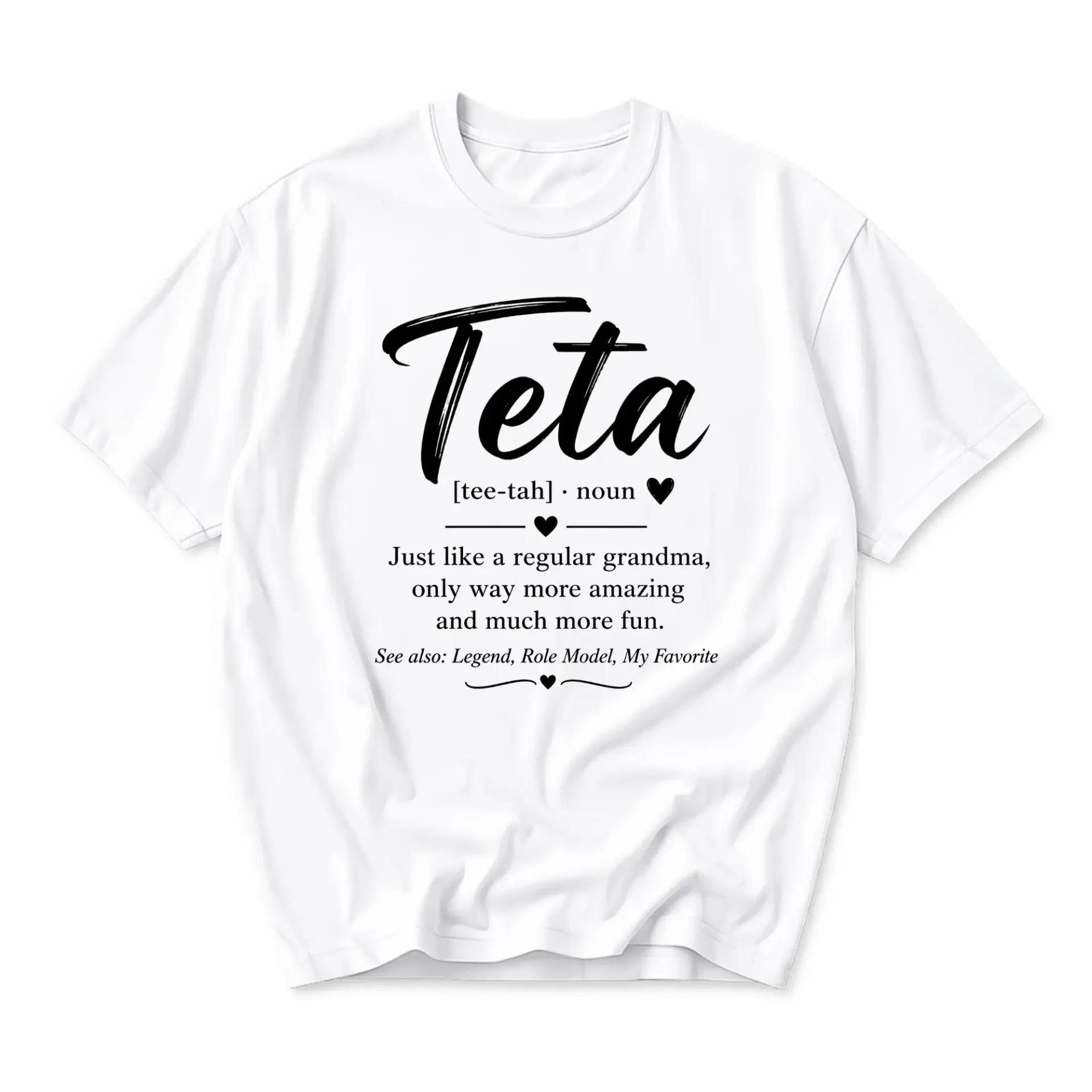 T-shirt Teta Funny Graphic Tee Casual Crew Neck Unisex Cotton Blend