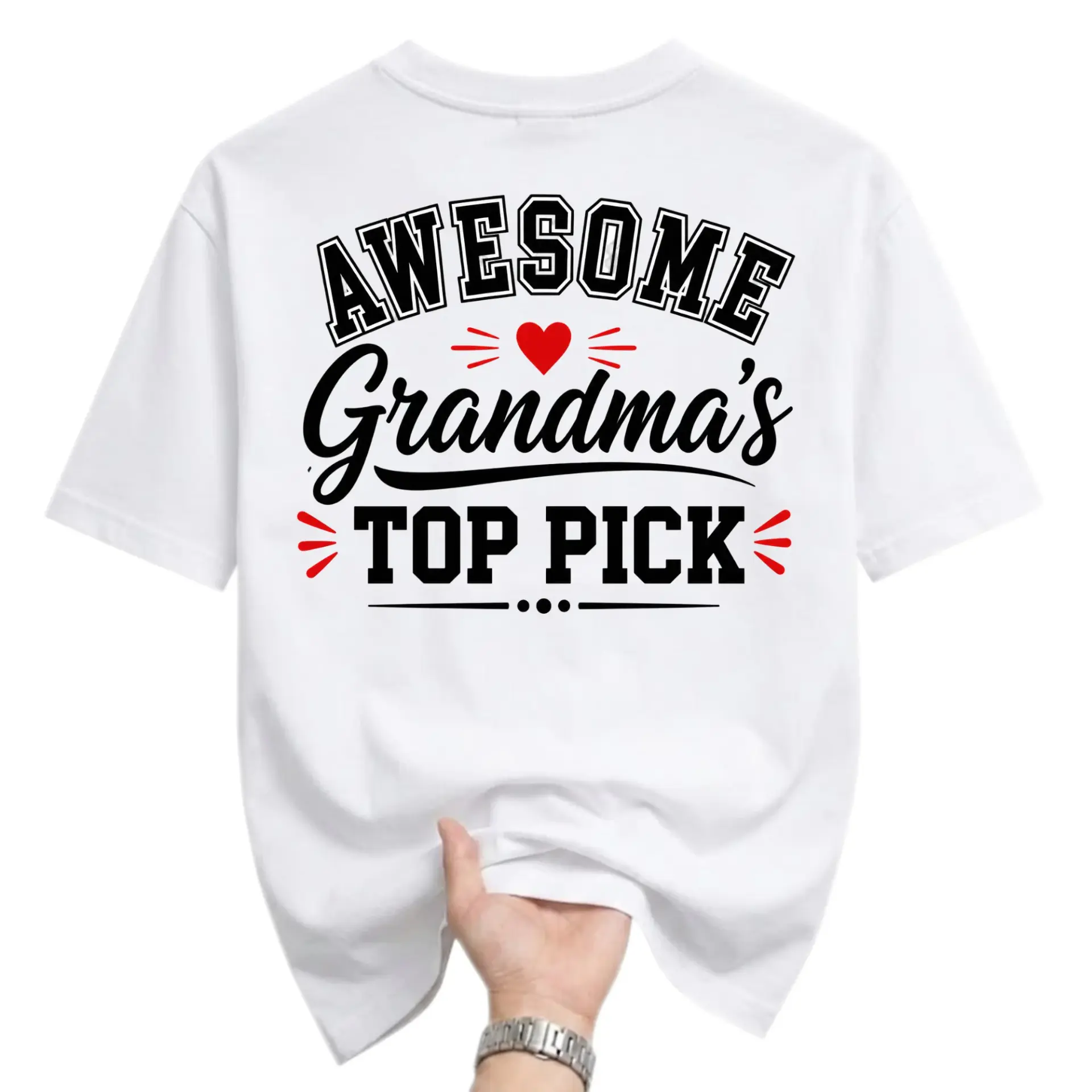 Funny Shirt Awesome Grandma' Pick Graphic Tee Unisex Casual Crew Neck Comfortable Cotton Blend Everyday Apparel