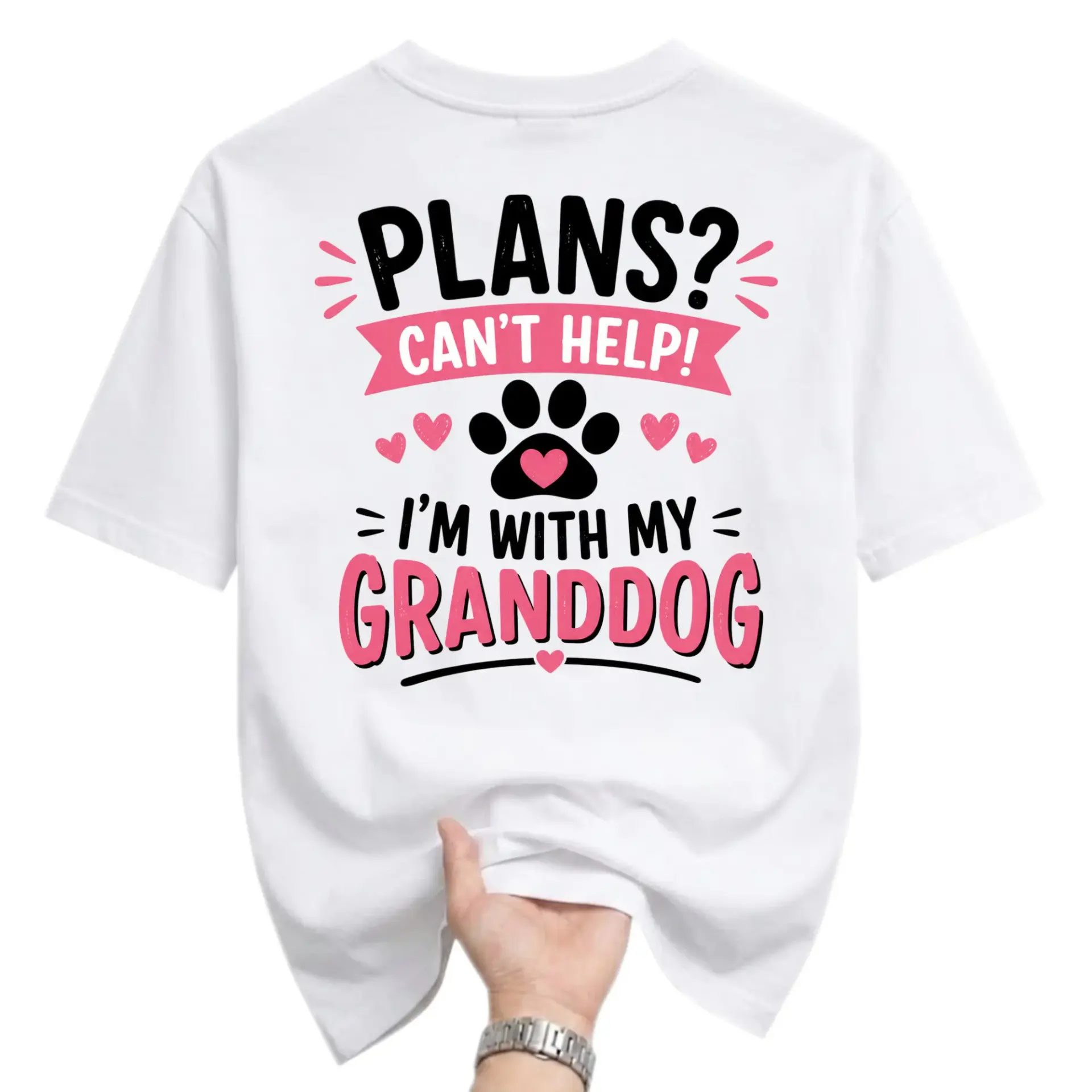 Funny Shirt Plans Cant Help I Am with My Granddog Graphic Unisex Crew Neck