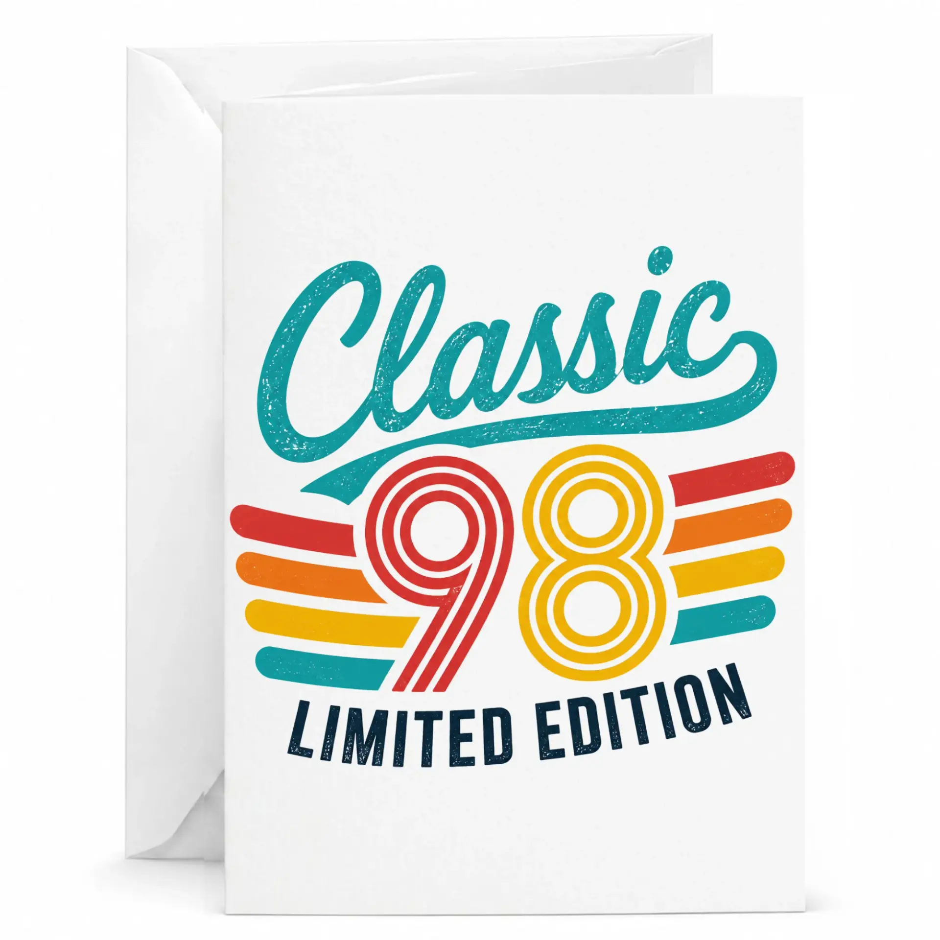 Birthday Card Classic 98 Limited Edition Retro Vintage Style Greeting Card for Birthday Milestone Celebration 5x7 Inches