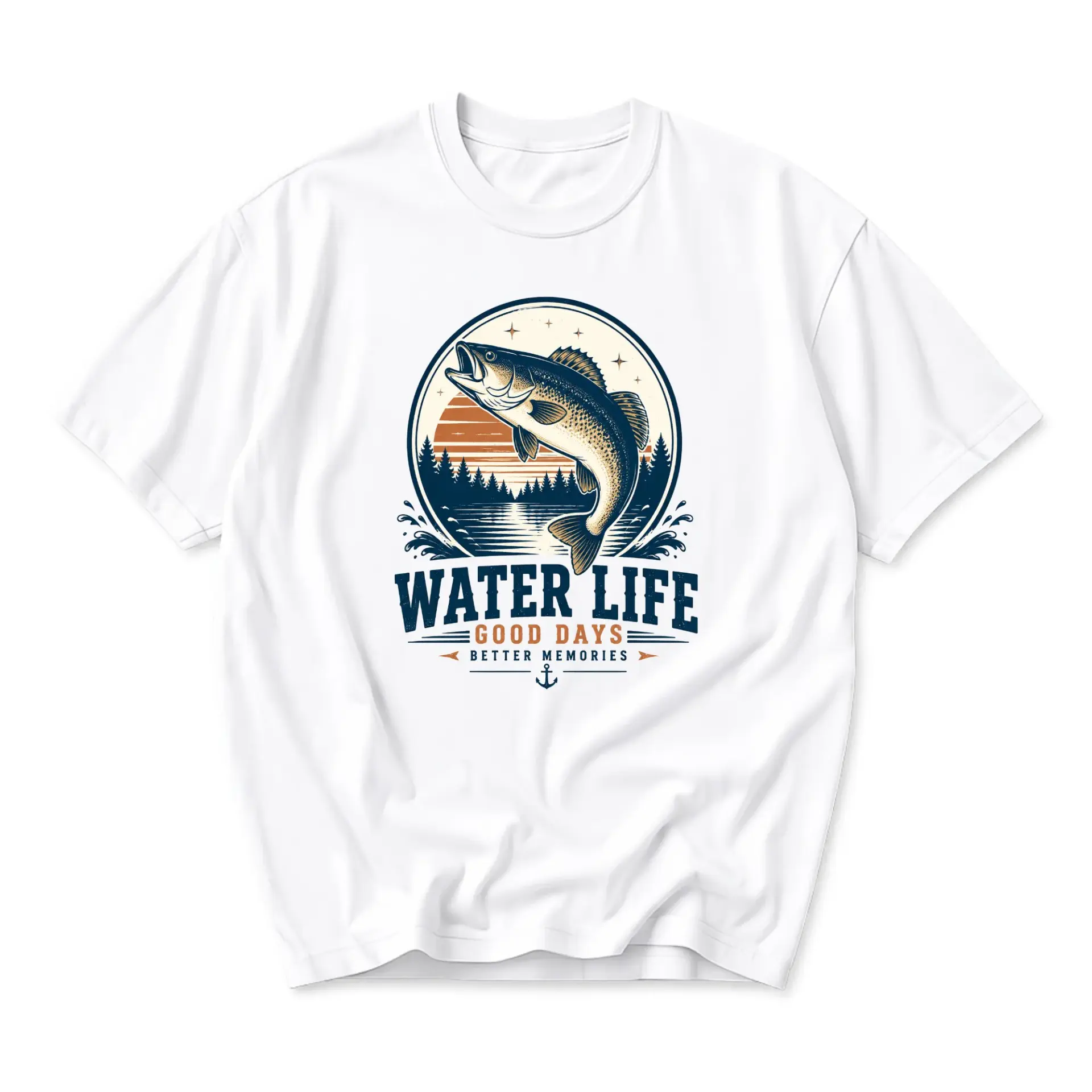 T-shirt Graphic Fishing Unisex Crew Neck Outdoor Lover Apparel Water Life