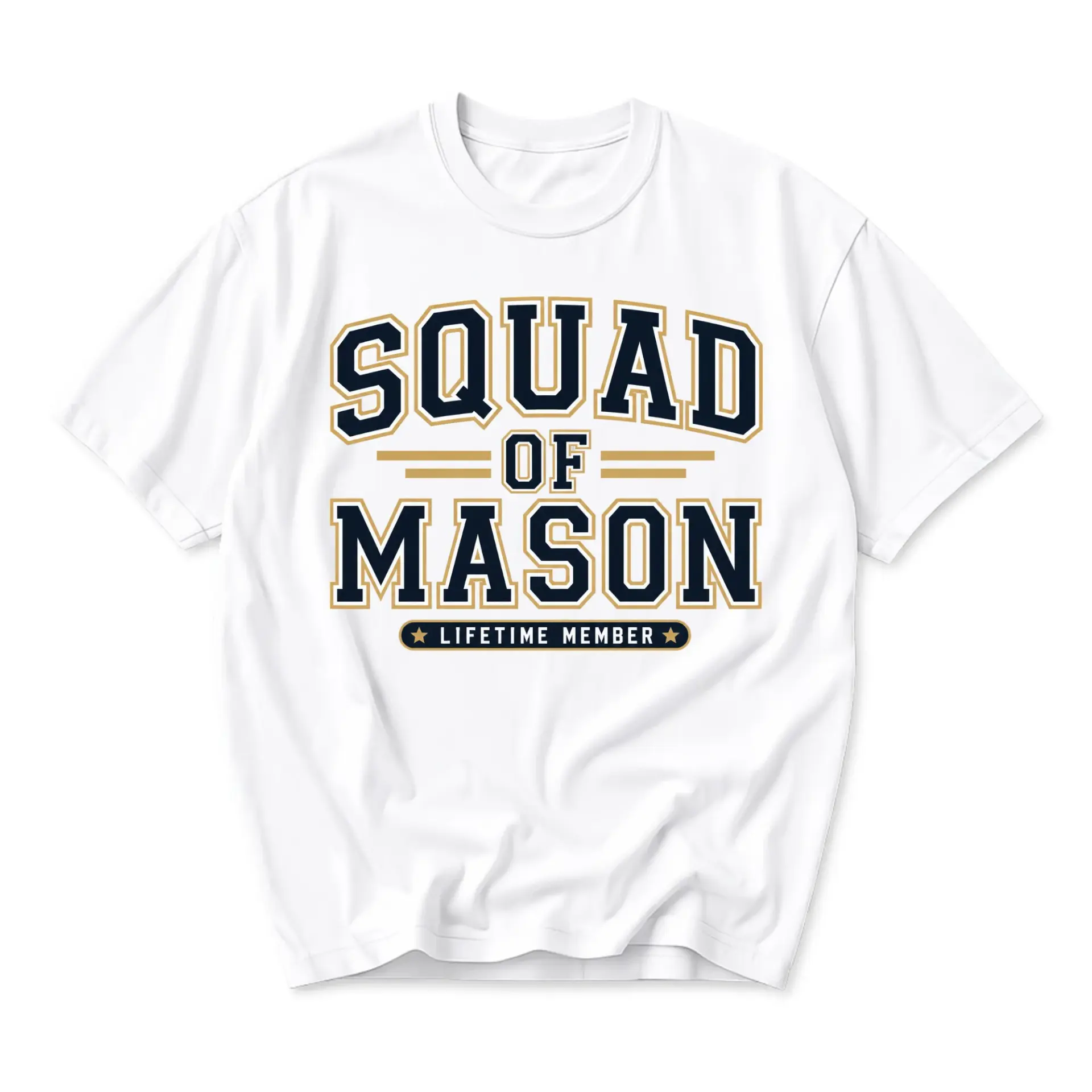 Graphic Tee Squad of Mason Lifetime Member Unisex Crew Neck Short Sleeve Shirt for Casual Everyday Apparel Style