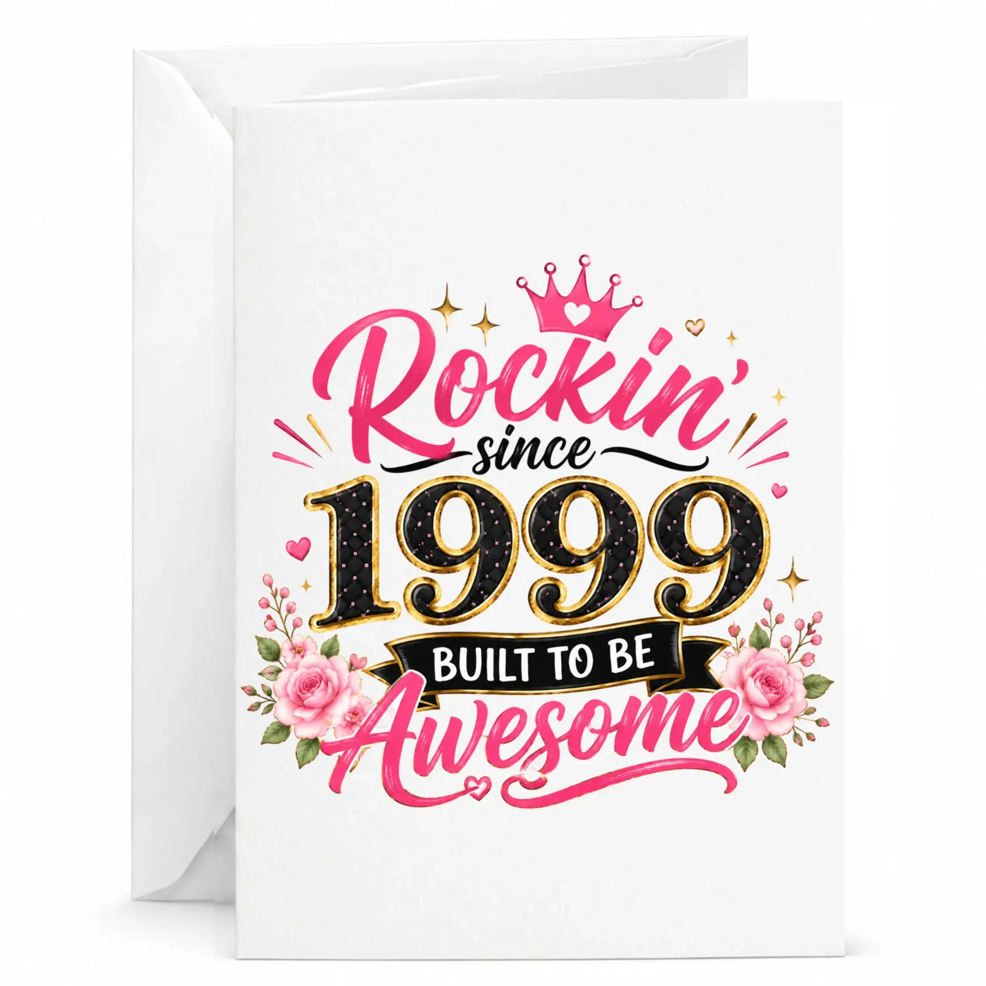 Birthday Card Rockin Since 1999 Built to Be Awesome Greeting Card for Milestone Celebration with Envelope Included