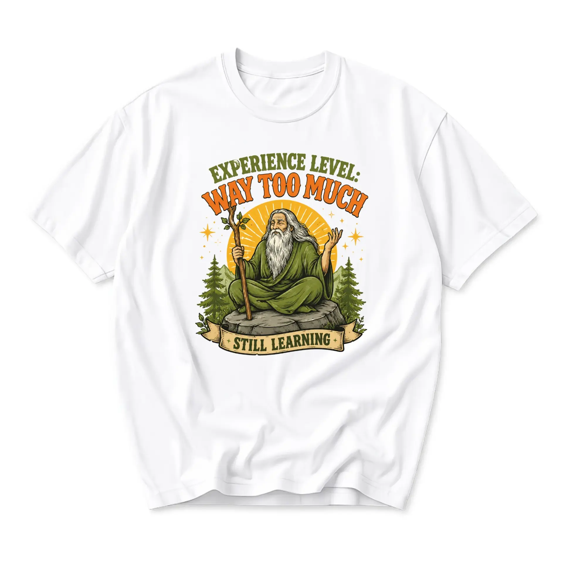 Funny Shirt Experience Level Way Too Much Still Learning Graphic Tee Unisex Crew Neck Casual Cotton Blend Apparel