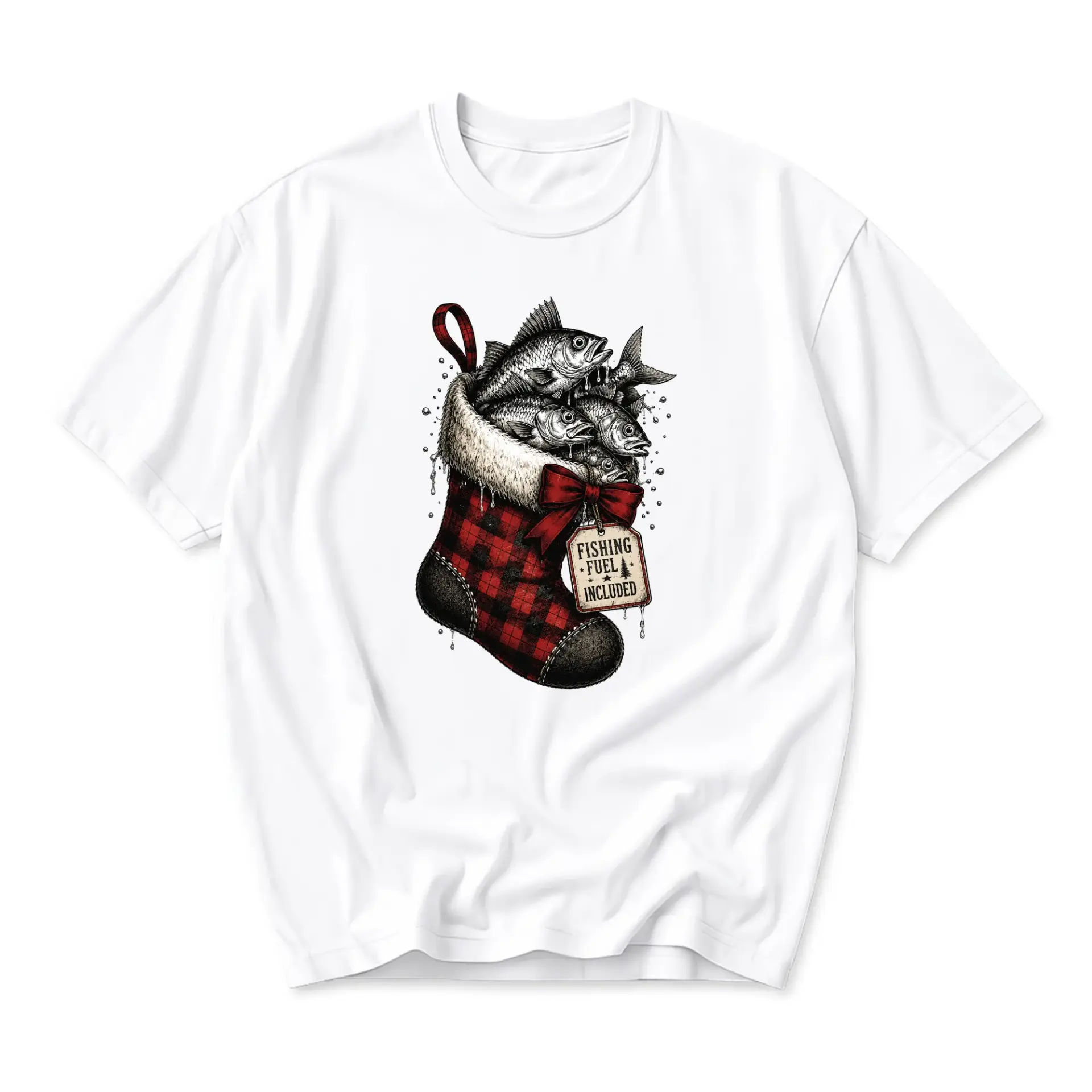 Funny Shirt Fishing Included Graphic Tee Unisex Holiday Gift Apparel for Anglers and Outdoor Hobbyists White