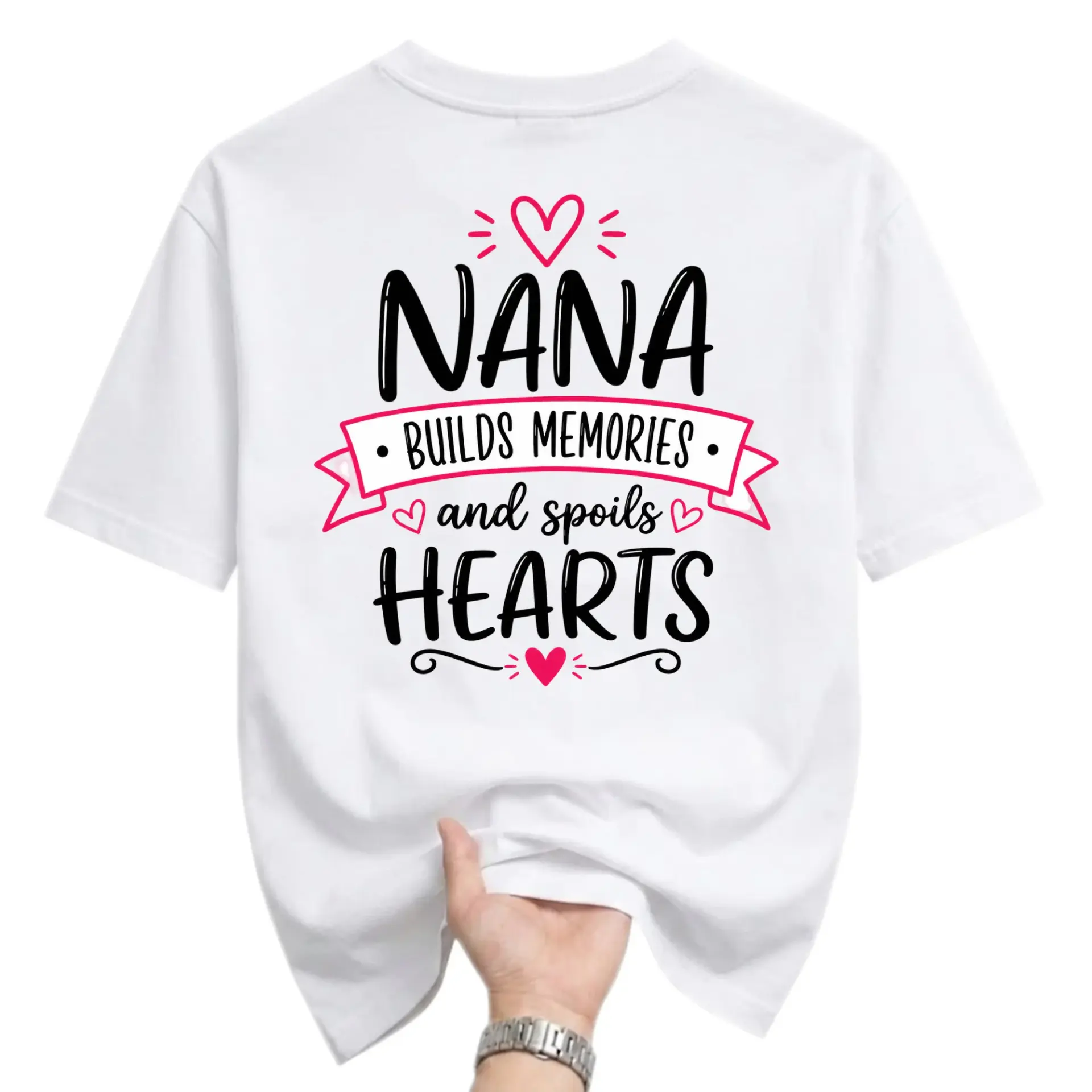 Graphic Tee Nana Builds Memories and Spoils Hearts Unisex Crew Neck Casual