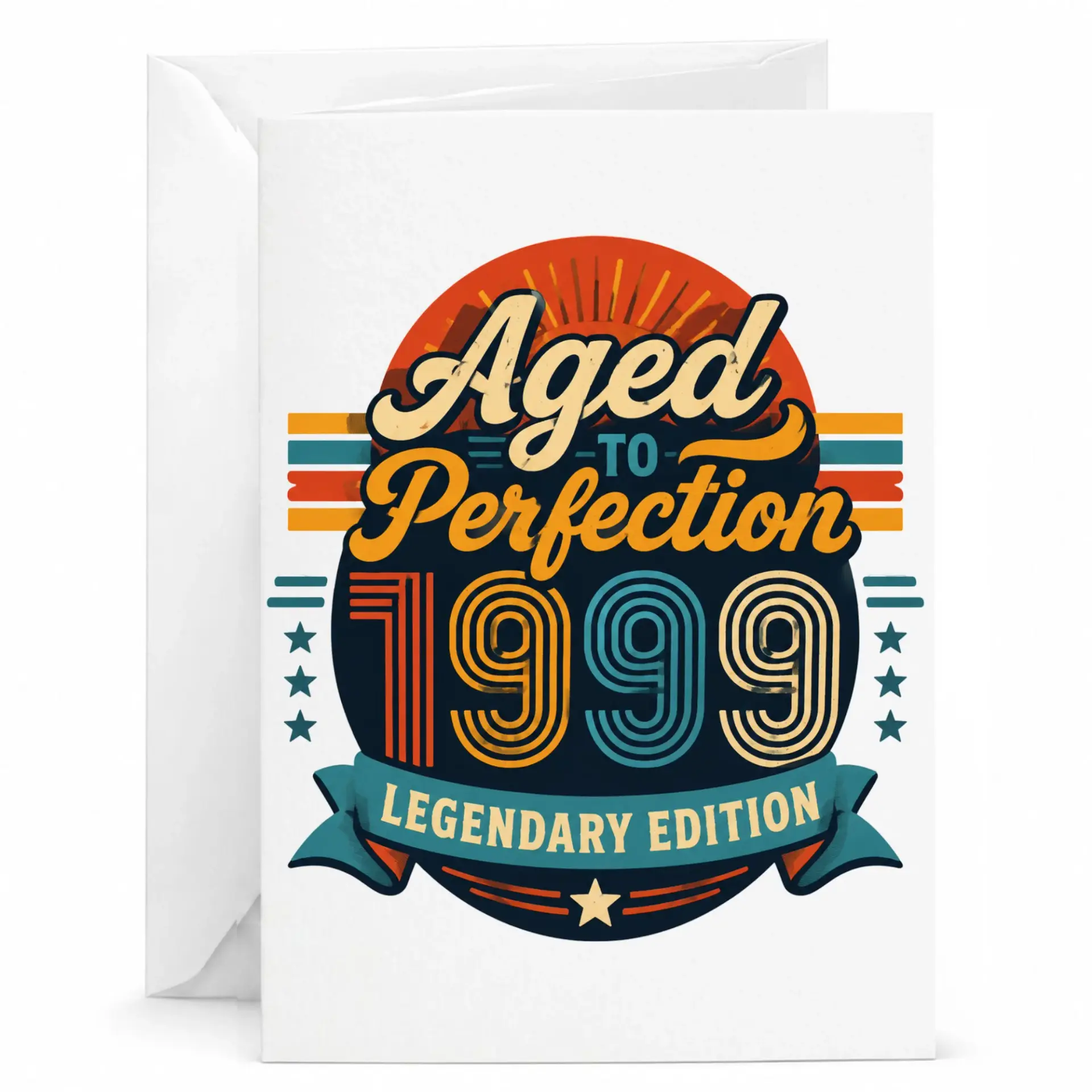 Birthday Card Aged to Perfection 1999 Legendary Edition Vintage Style Greeting Card for Milestone Celebration
