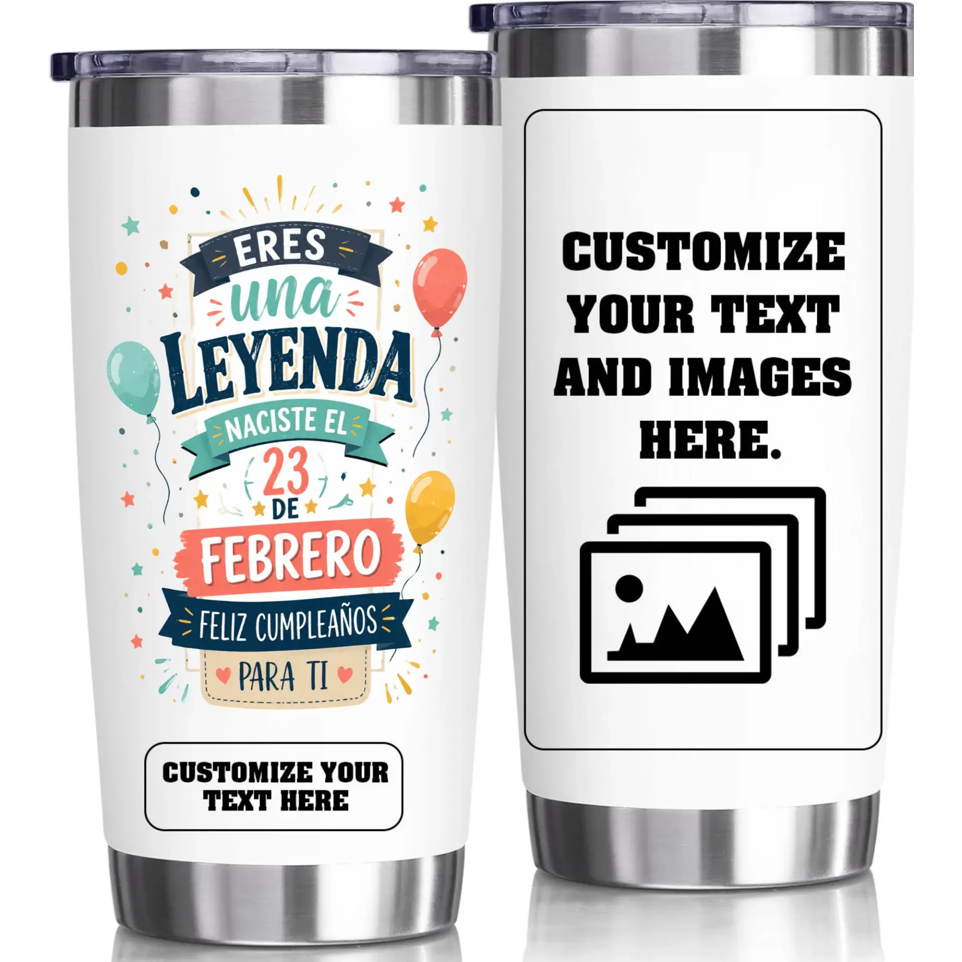 Stainless Steel Tumbler 20oz Birthday Gift Eres Una Leyenda February 23rd Custom Insulated Travel Cup Drinkware