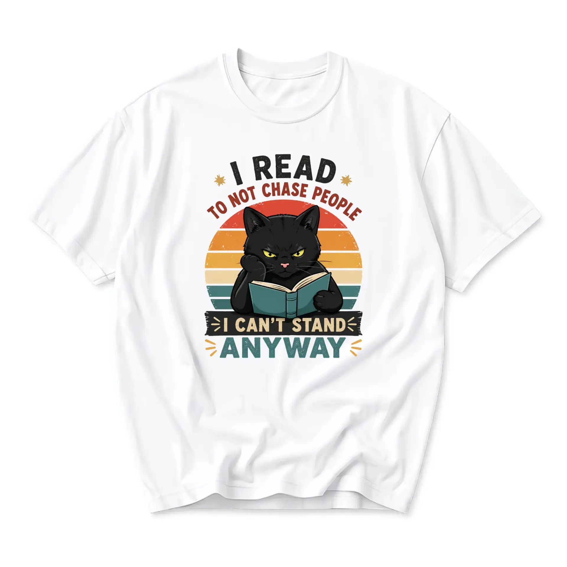 Funny Shirt I Read to Not Chase People Graphic Tee Unisex Crew Neck Casual Cotton Blend Short Sleeve Apparel White