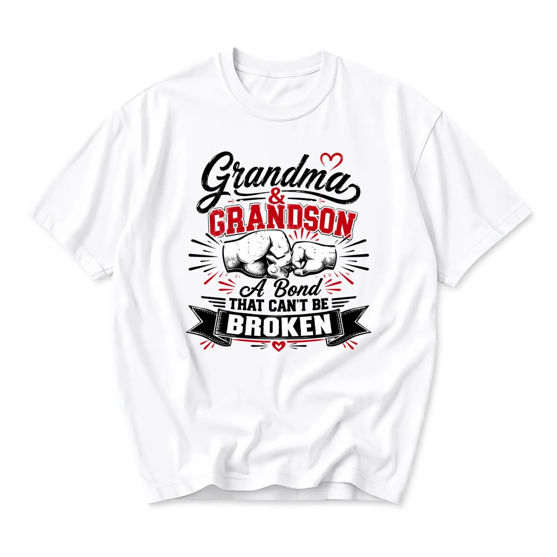 T-shirt Grandma and Grandson Fist Bump Graphic Tee Inspirational Family