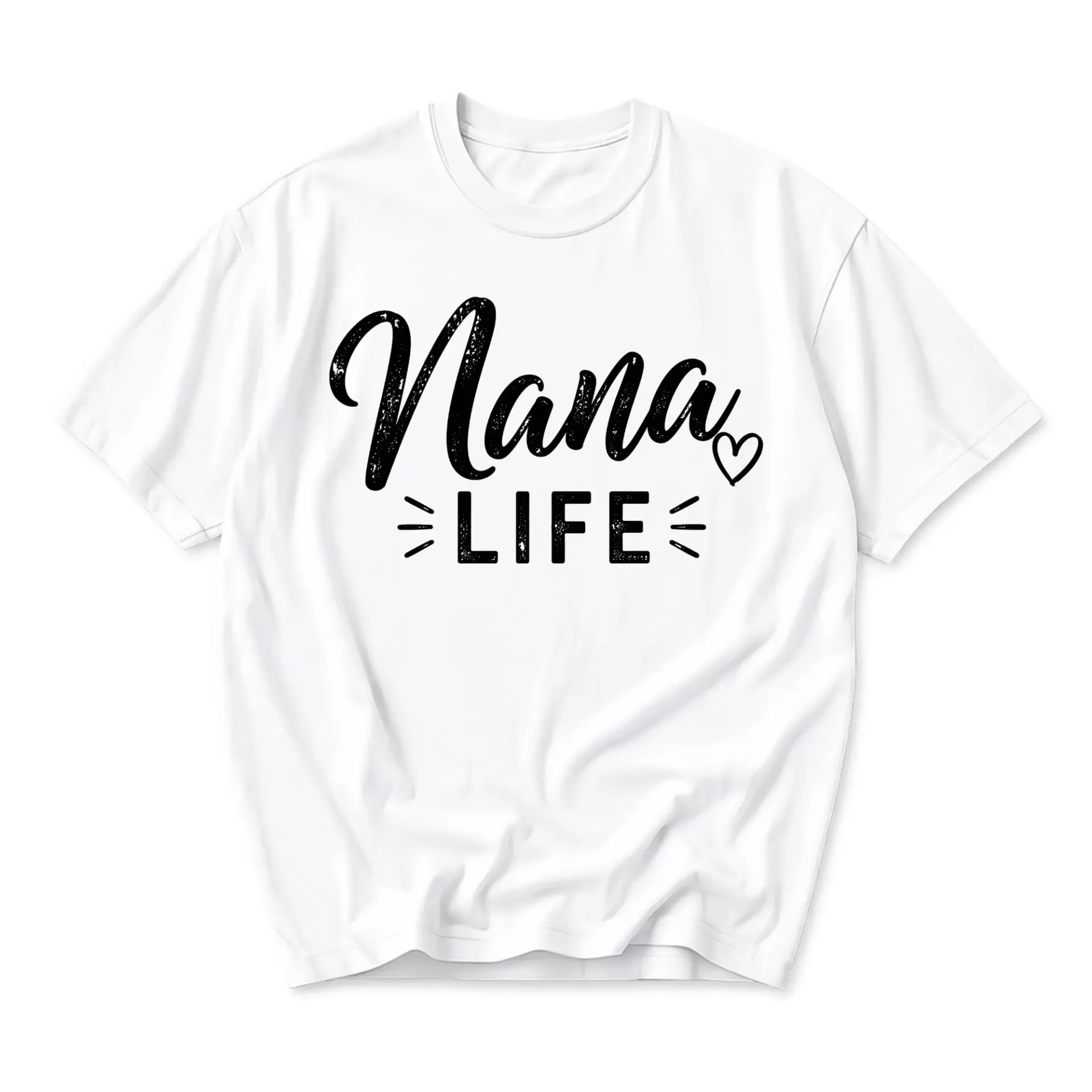 Graphic Tee Nana Life Shirt Casual Unisex Top for Women Soft Cotton Blend Crew Neck Everyday Apparel Gift Idea White