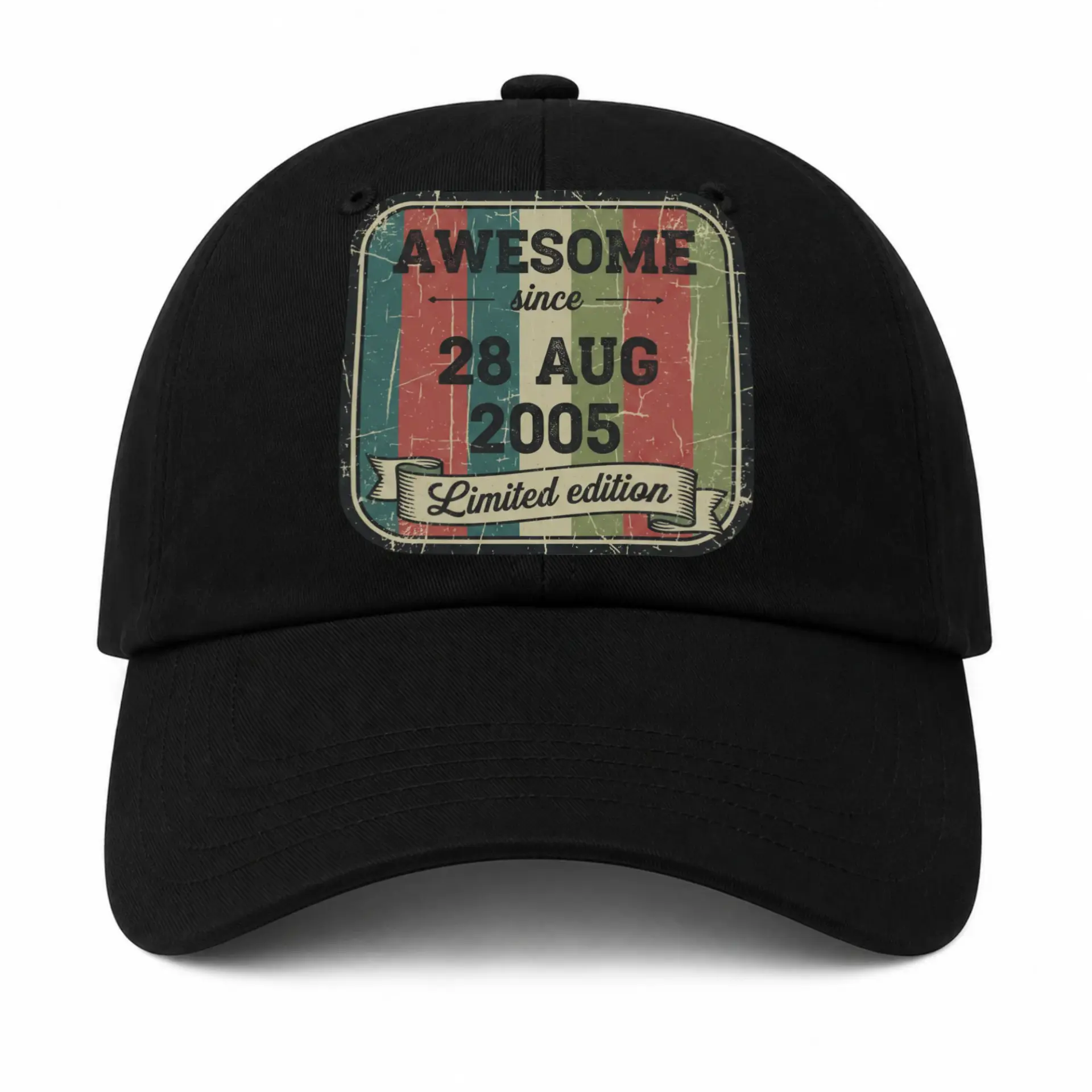 Baseball Cap Awesome Since August 2005 Vintage Retro Style Birthday Hat