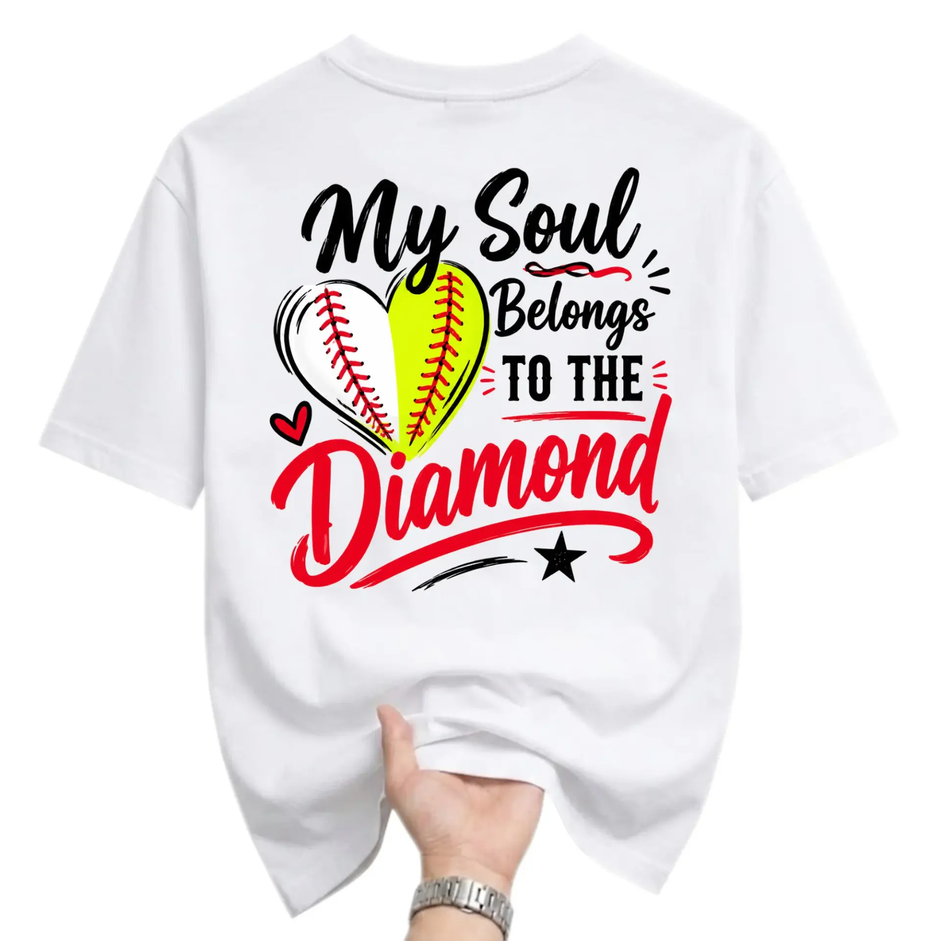Graphic Tee My Belongs to the Baseball Softball Sports Lover Unisex Crew Neck Short Sleeve Shirt