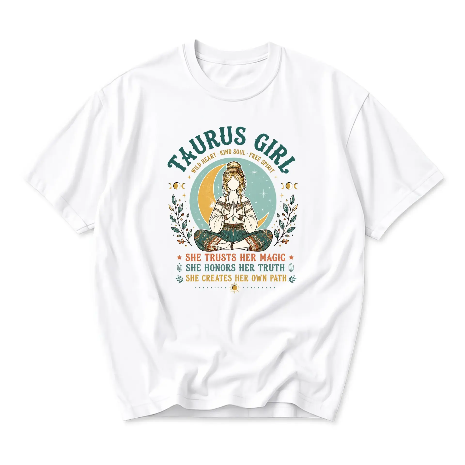 T-shirt Taurus Girl Celestial Graphic Tee Inspirational Zodiac Apparel Comfortable Cotton Blend Unisex Crewneck Top