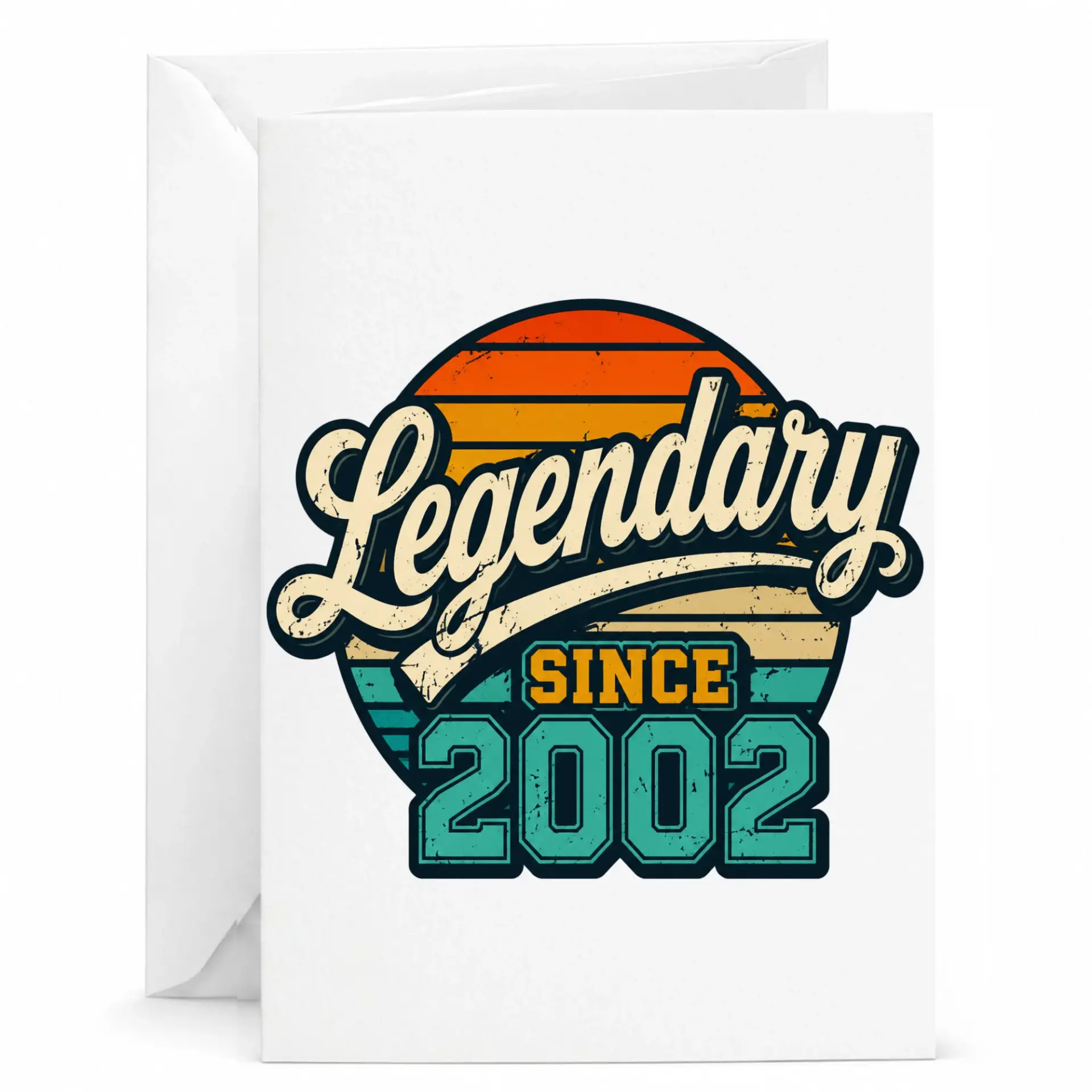 Greeting Card Legendary Since 2002 Retro Vintage Birthday Celebration Note for Milestone Year Greeting Card