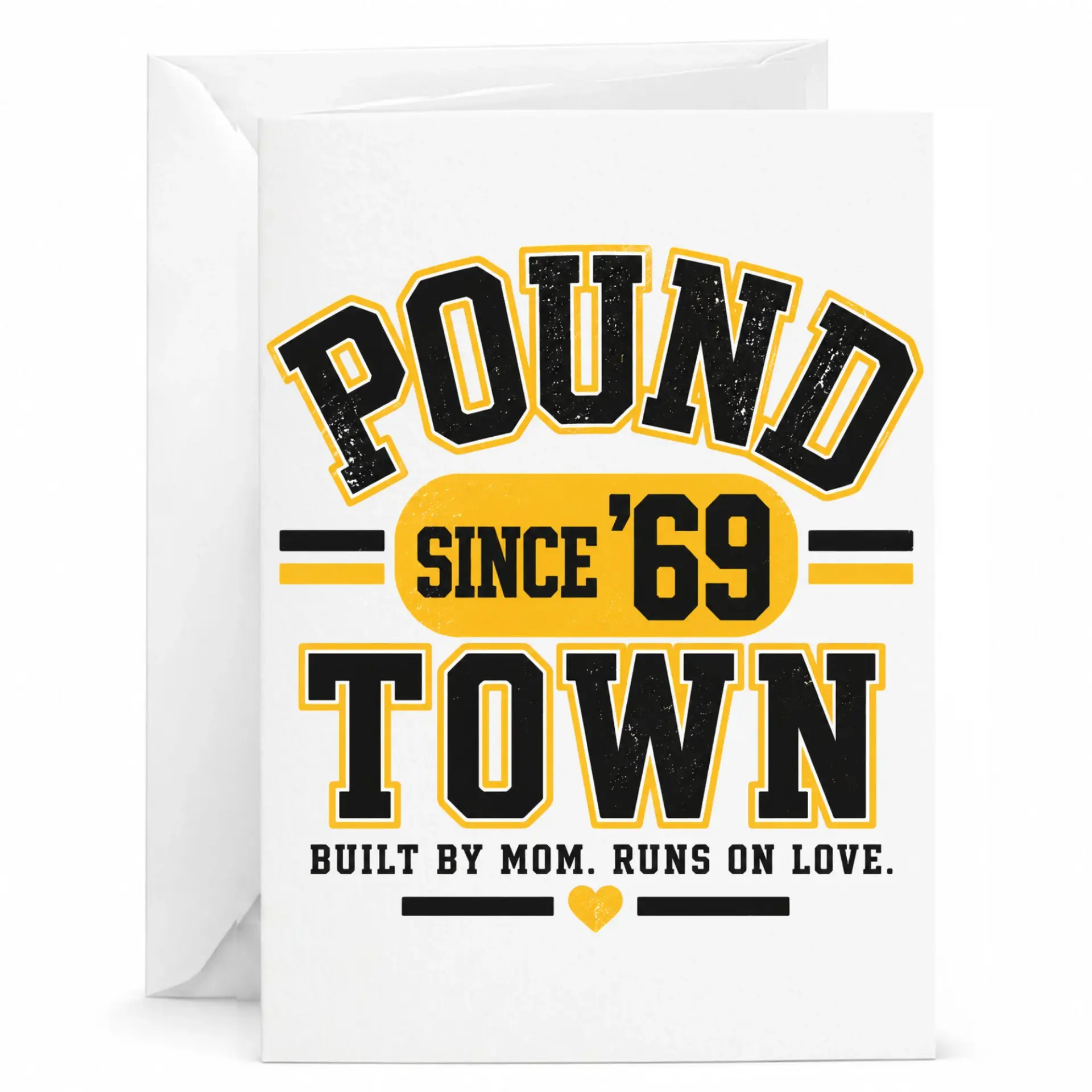 Funny Greeting Card Featuring Vintage Style Sports Inspired Lettering for Birthdays and Anniversaries