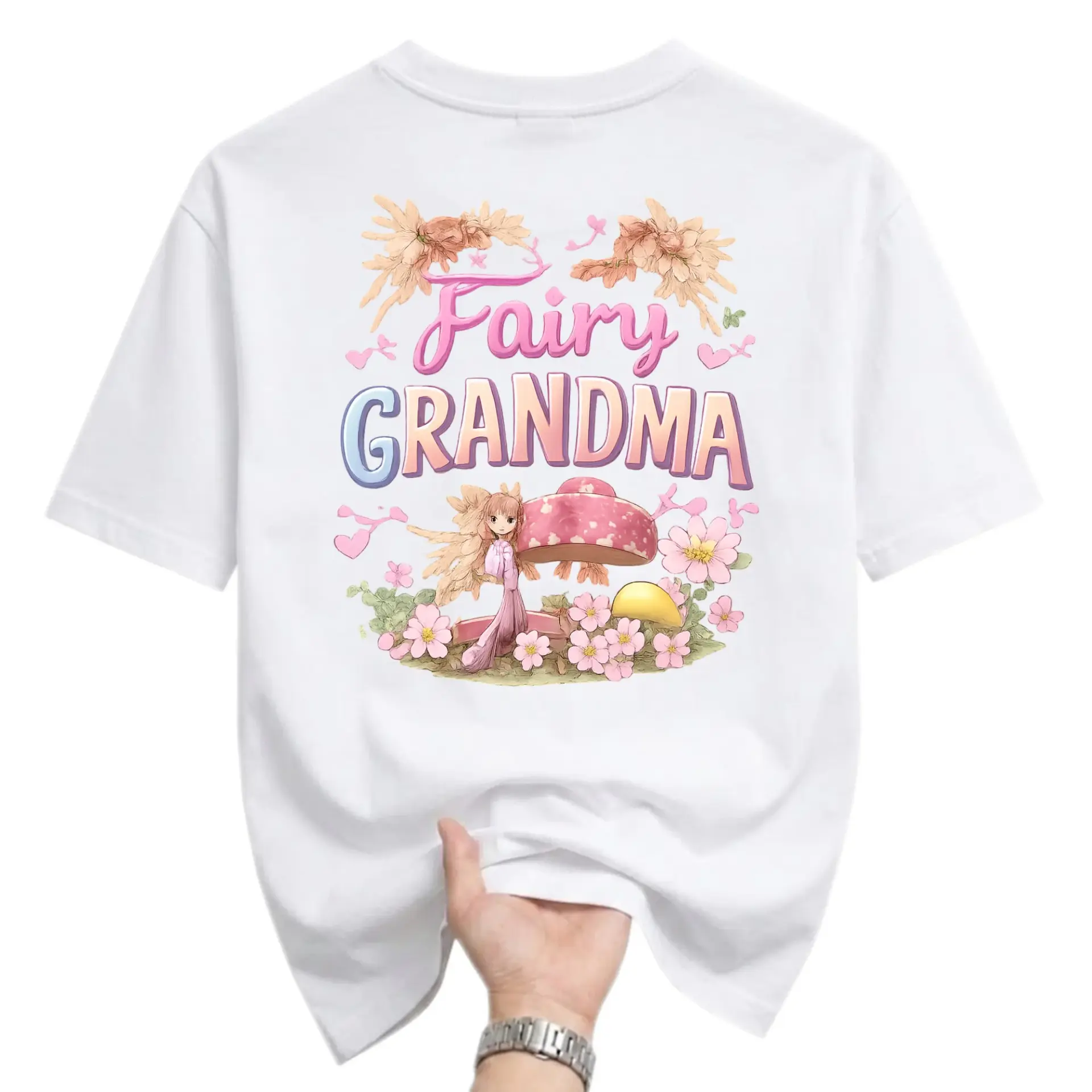 Fairy Grandma Graphic Tee Unisex Casual Crew Neck T-Shirt Soft Cotton Blend