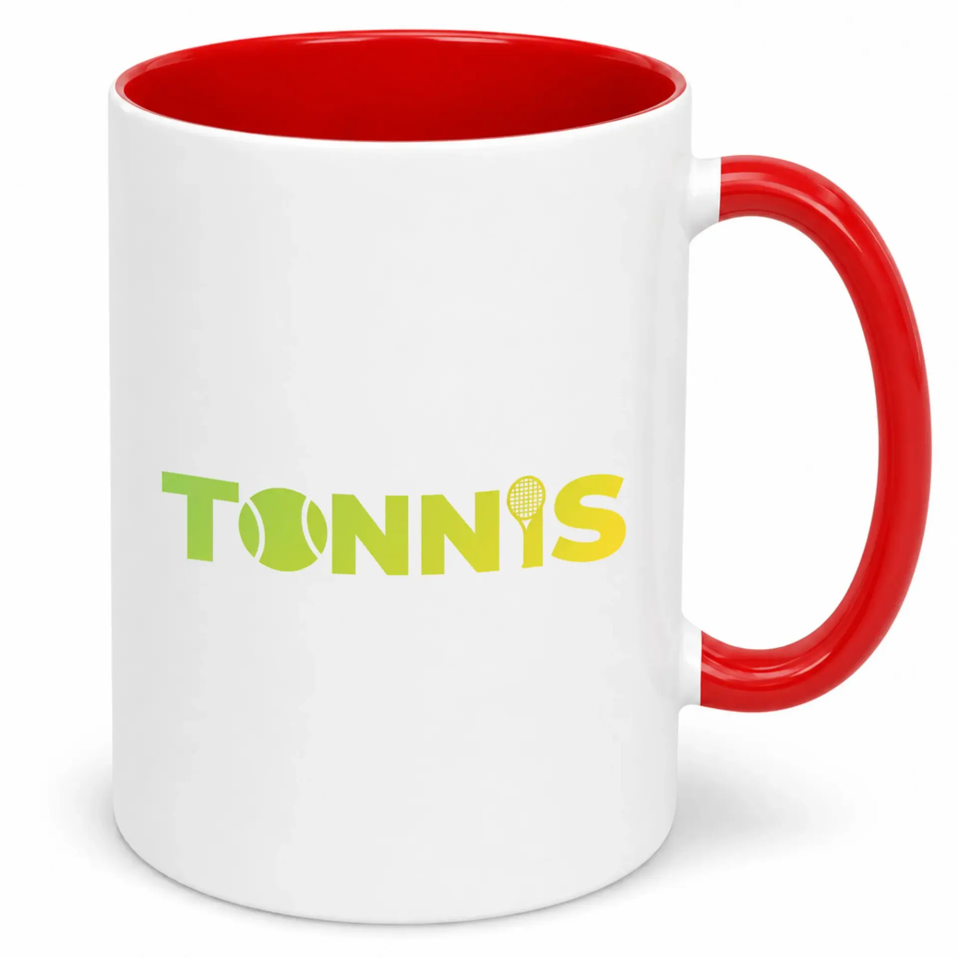 Coffee Mug for Tennis Lovers, Sporty Gradient Design Ceramic Cup, 11oz or 15oz White Beverage Mug for Players and Fans