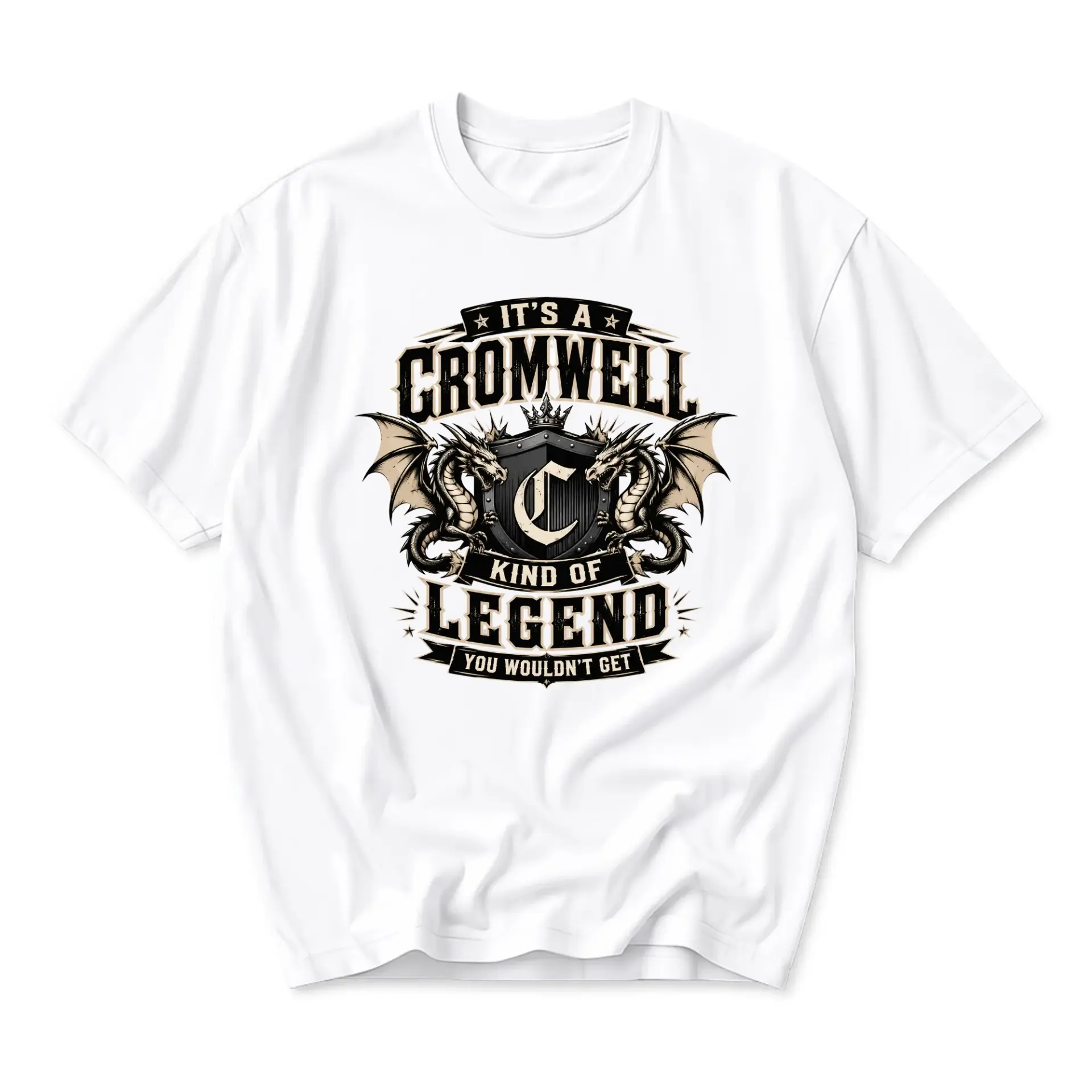 Graphic Tee Cromwell Legend Custom Name T-Shirt Unisex Crew Neck Casual Everyday Wear Cotton Blend Short Sleeve Top